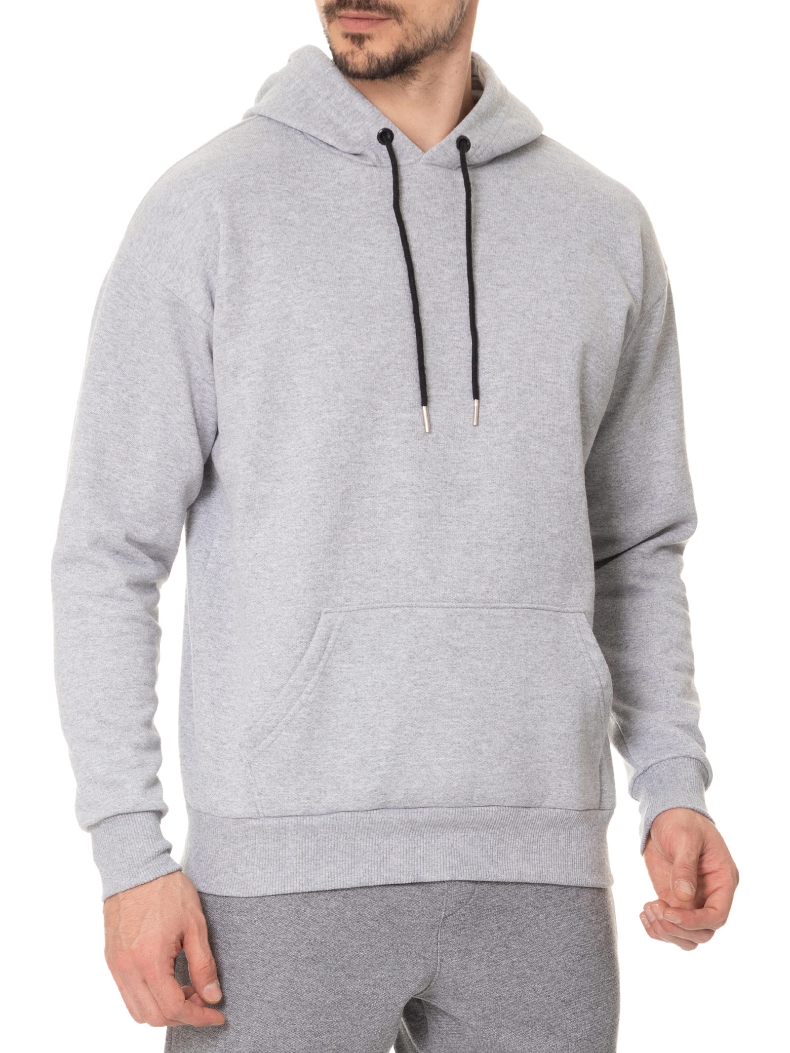 Casaco Masculino Moletom Com Capuz Cinza Basiq Men