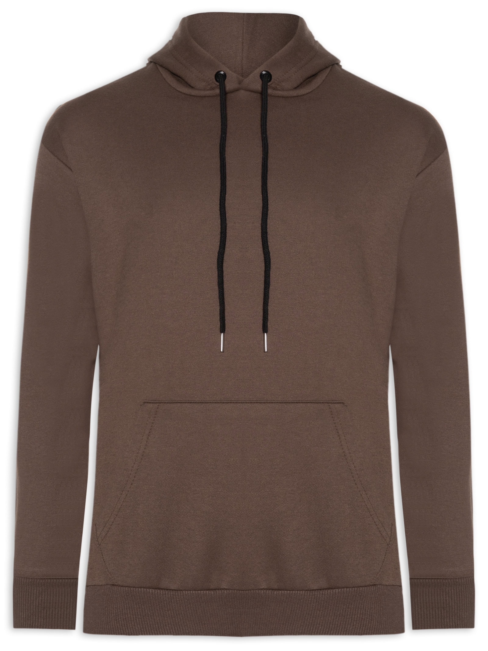 Casaco Masculino Moletom Com Capuz Marrom  Basiq Men