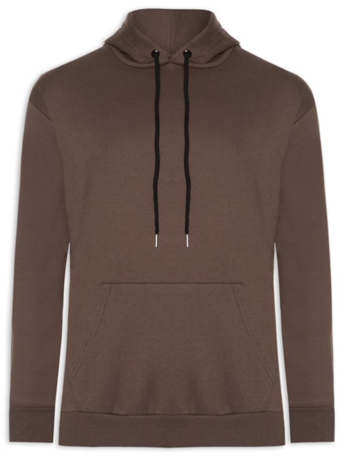 Casaco Masculino Moletom Com Capuz – Marrom
