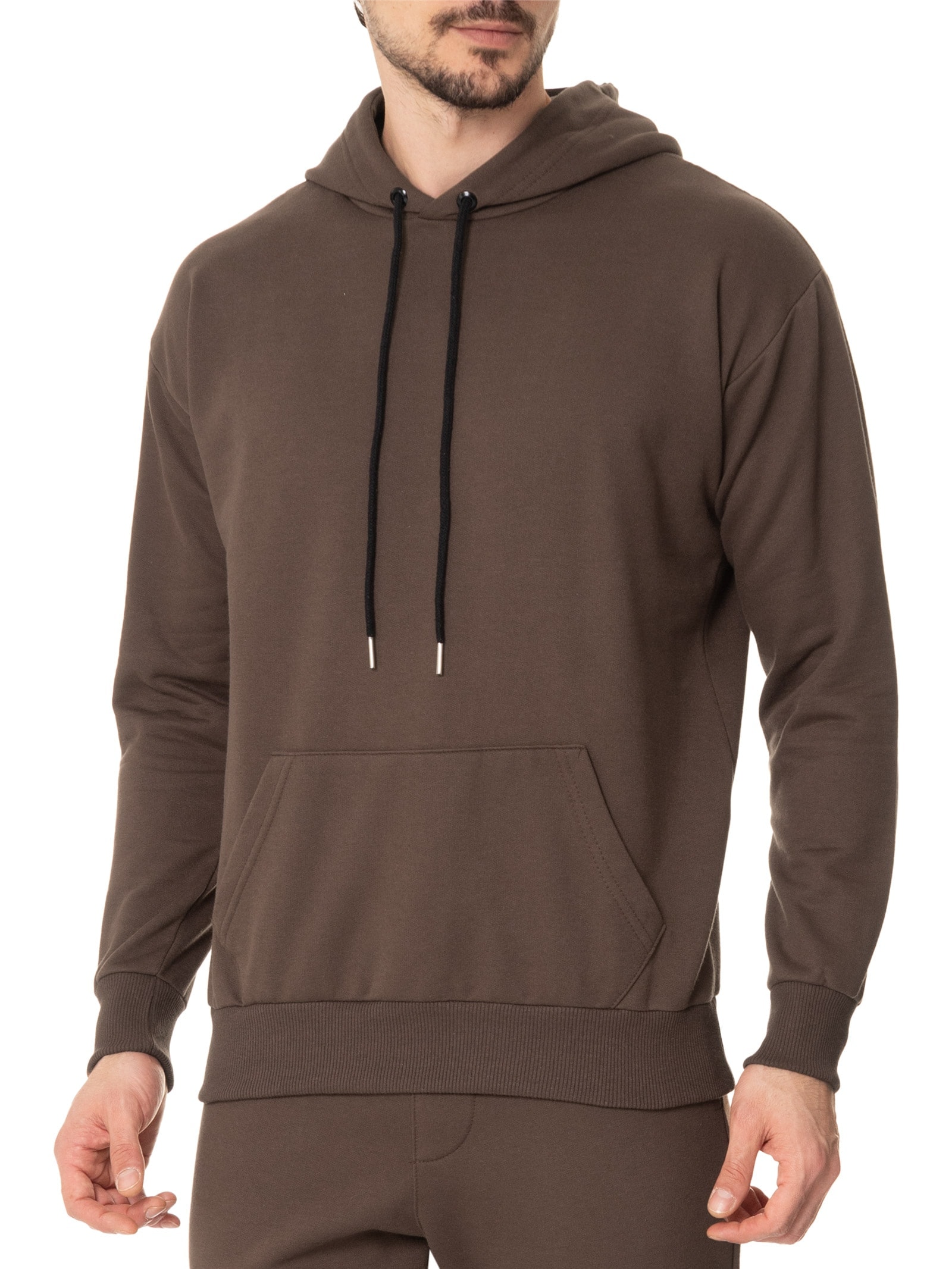 Casaco Masculino Moletom Com Capuz Marrom  Basiq Men