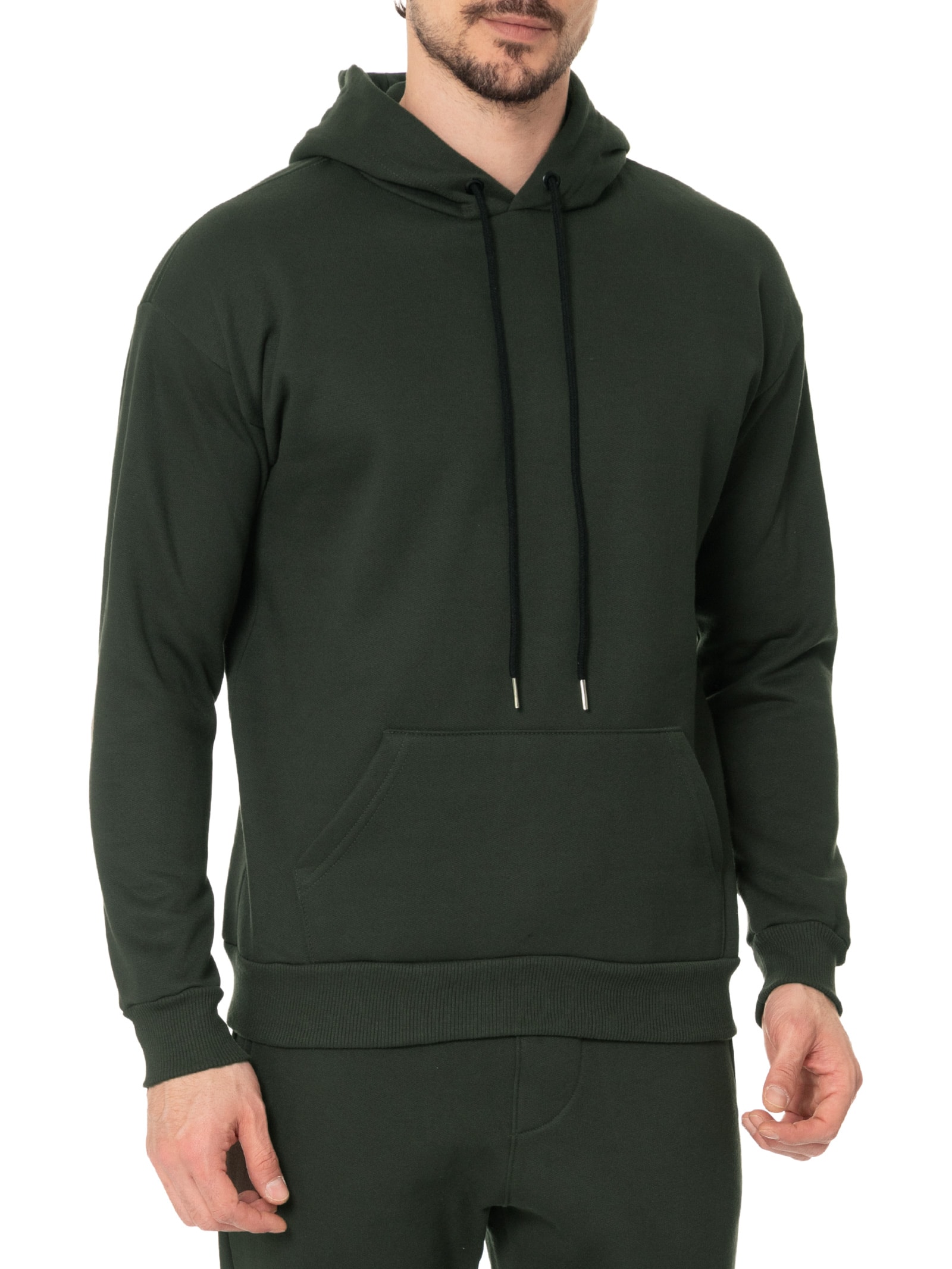 Casaco Masculino Moletom Com Capuz Verde  Basiq Men