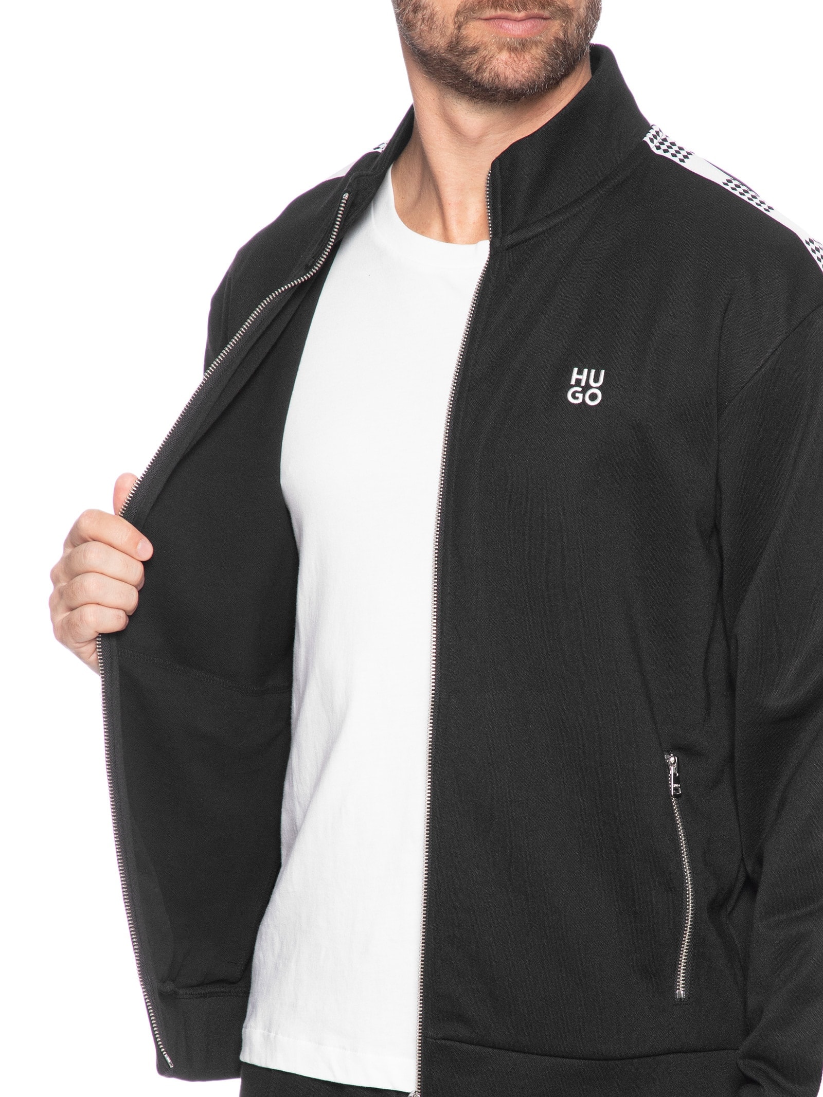 Casaco Masculino Moletom Dusino Preto Hugo