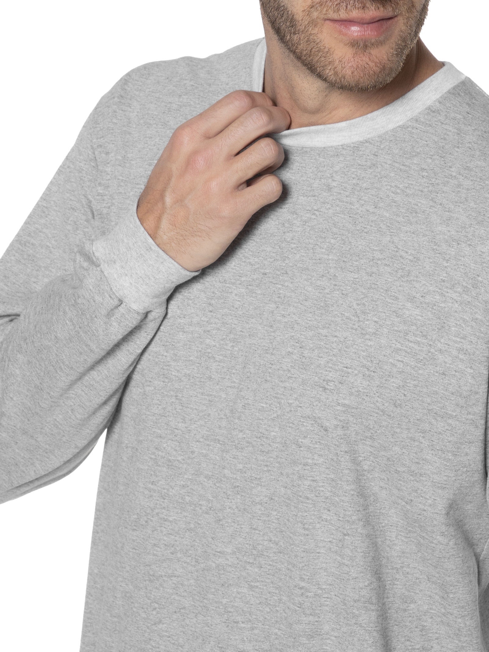 Casaco Masculino Moletom Gola C  Cinza Basiq Men