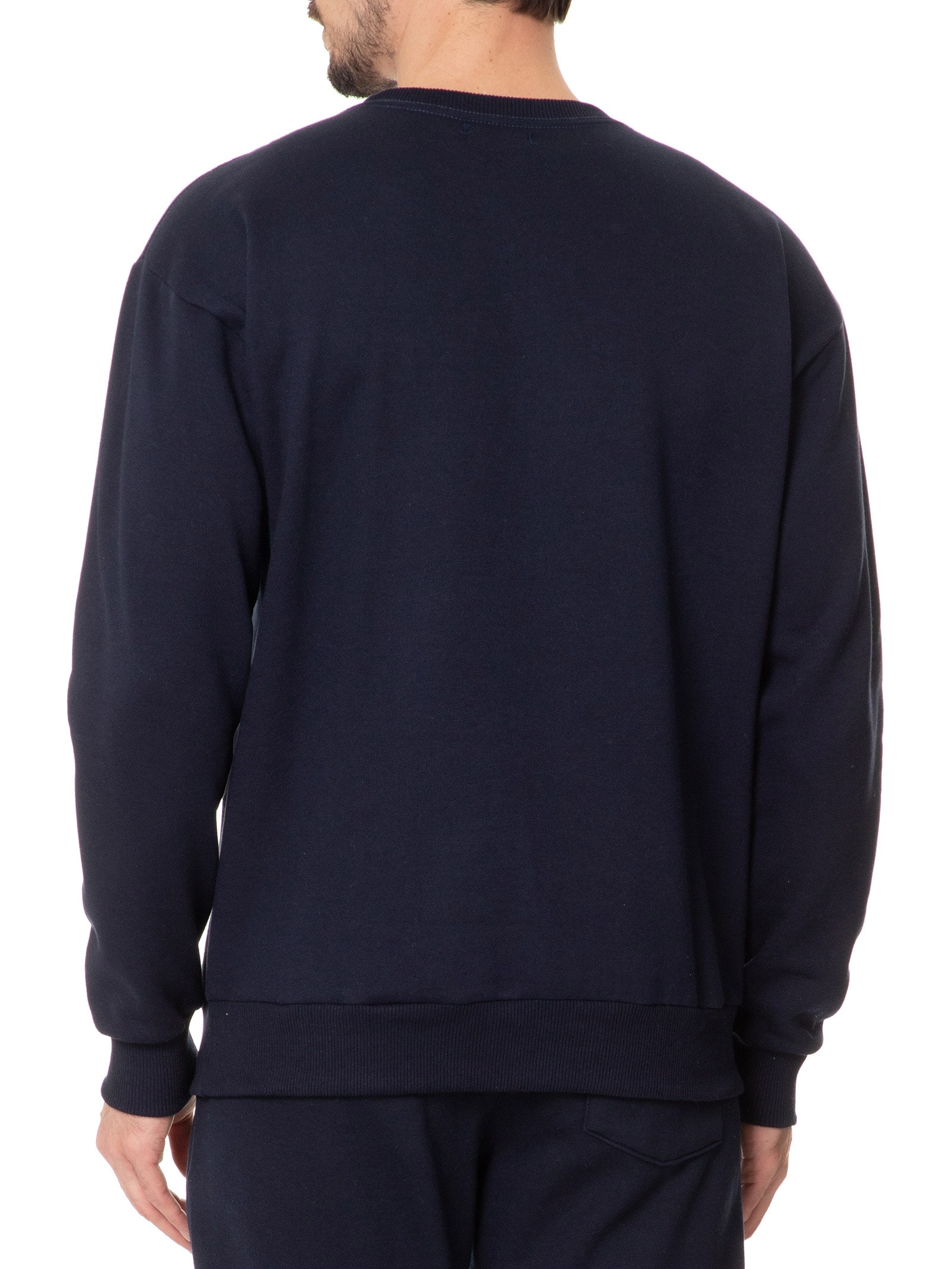 Casaco Masculino Moletom Gola Careca Azul  Basiq Men