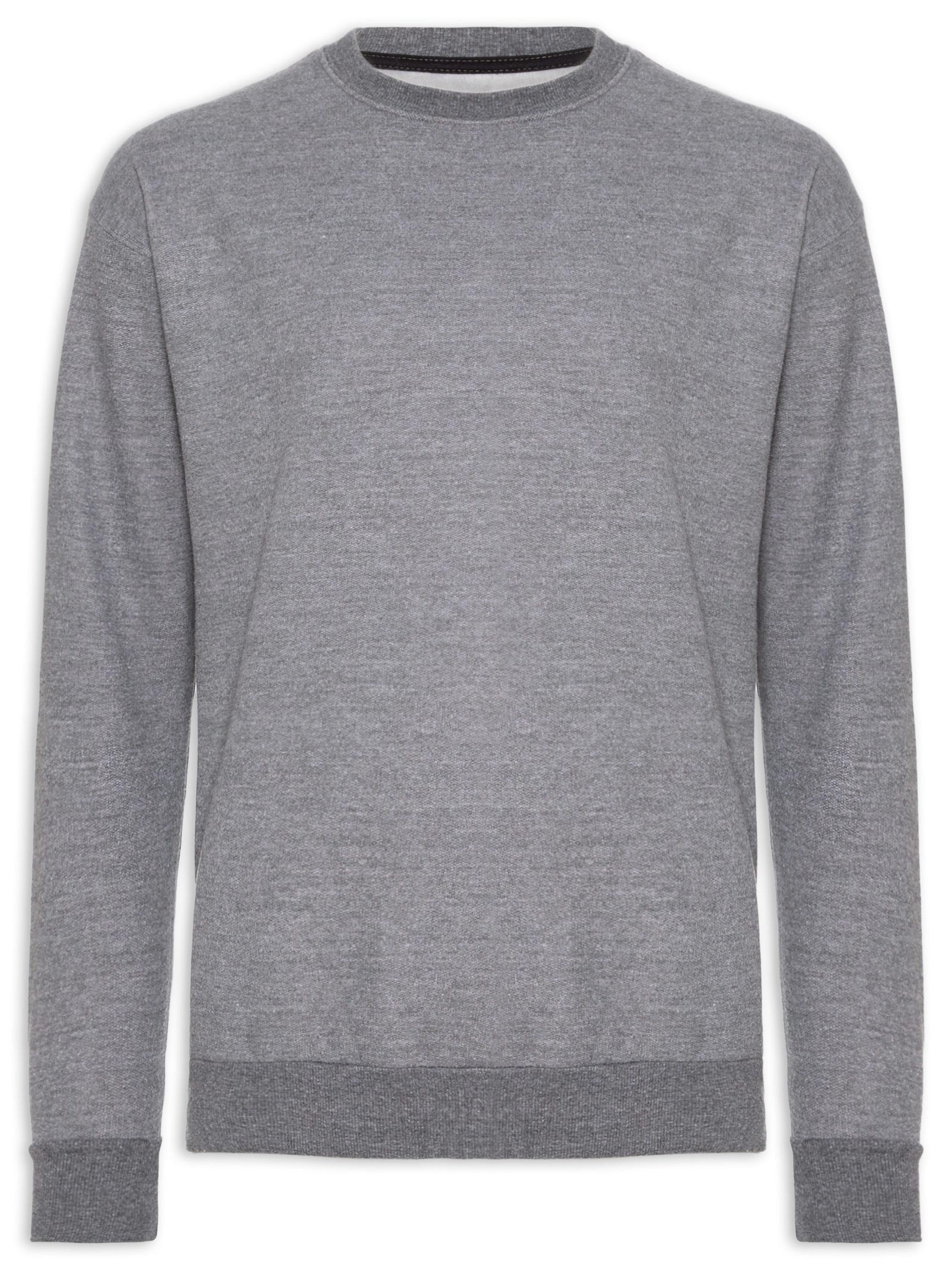 Casaco Masculino Moletom Gola Careca Cinza Basiq Men