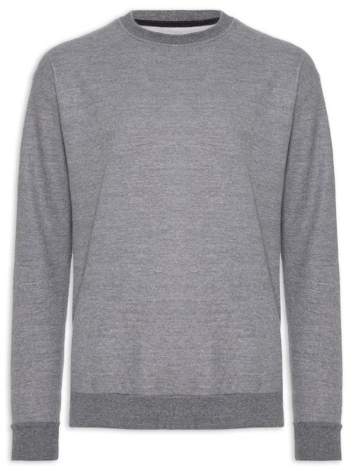 Casaco Masculino Moletom Gola Careca – Cinza