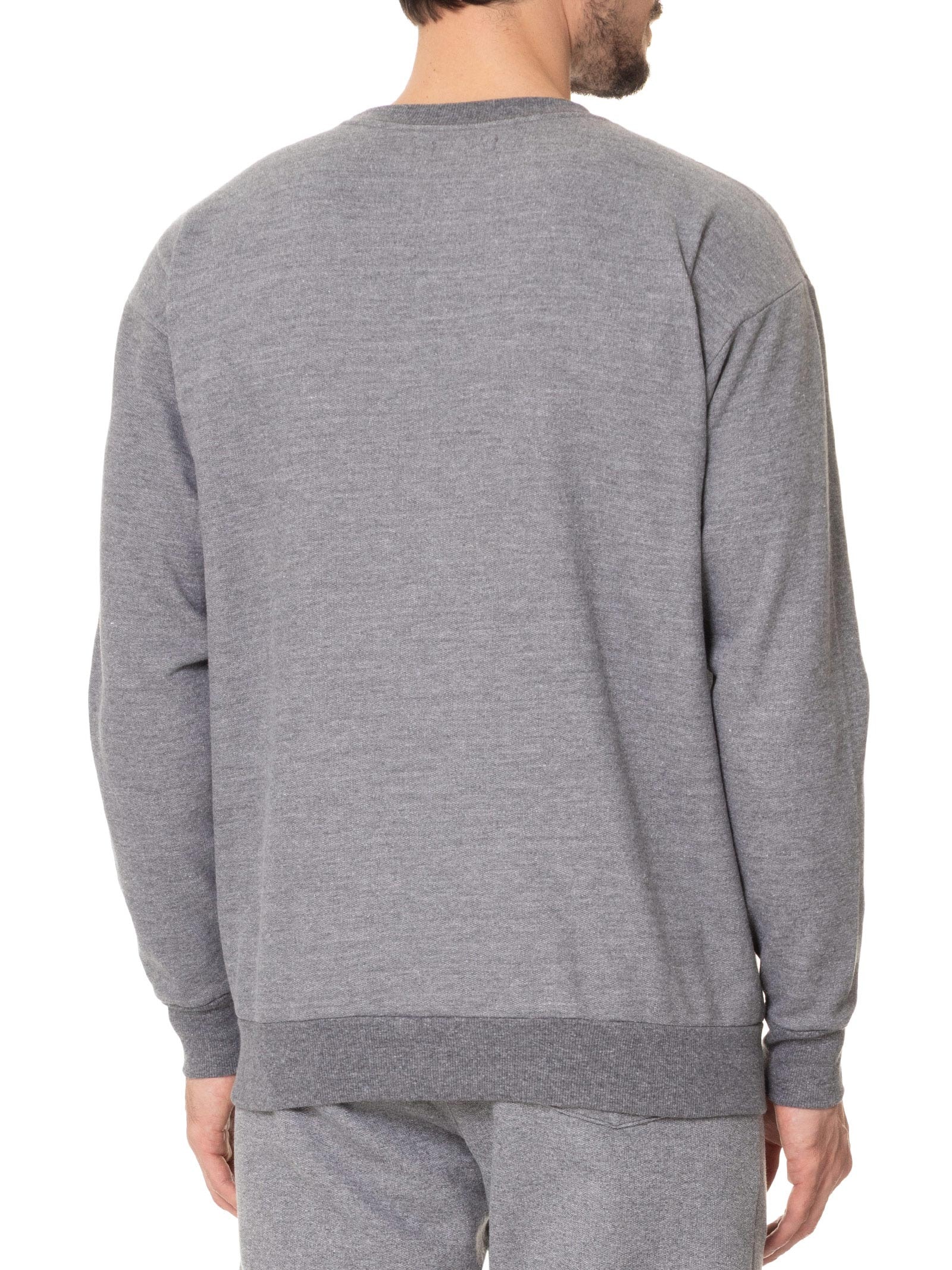 Casaco Masculino Moletom Gola Careca Cinza Basiq Men