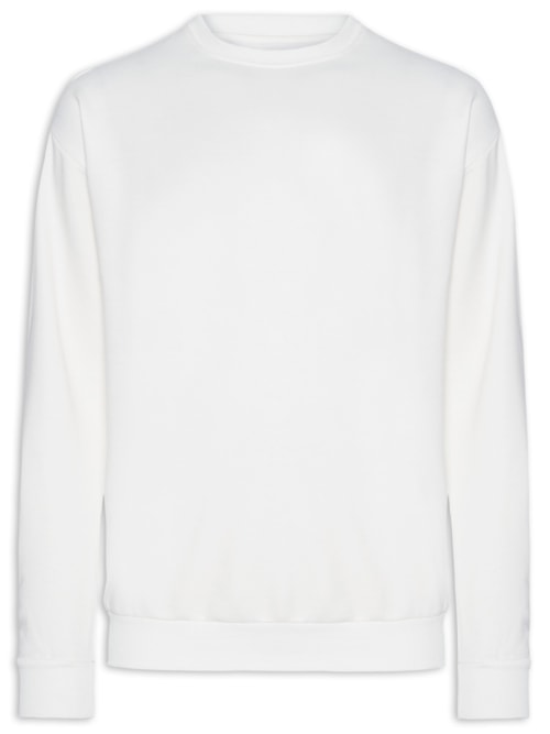 Casaco Masculino Moletom Gola Careca – Off White