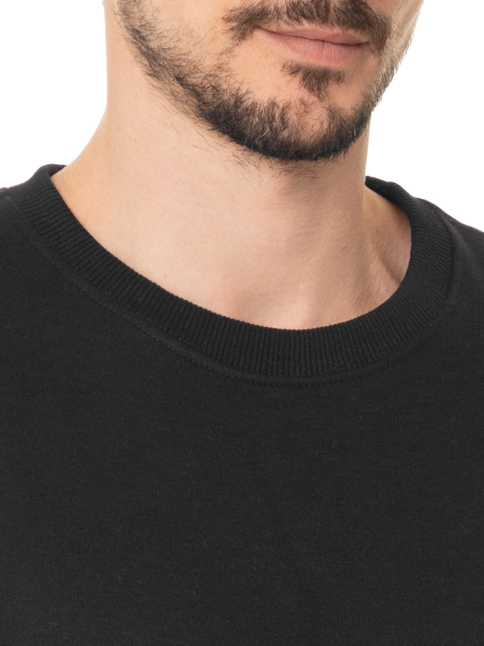 Casaco Masculino Moletom Gola Careca Preto  Basiq Men