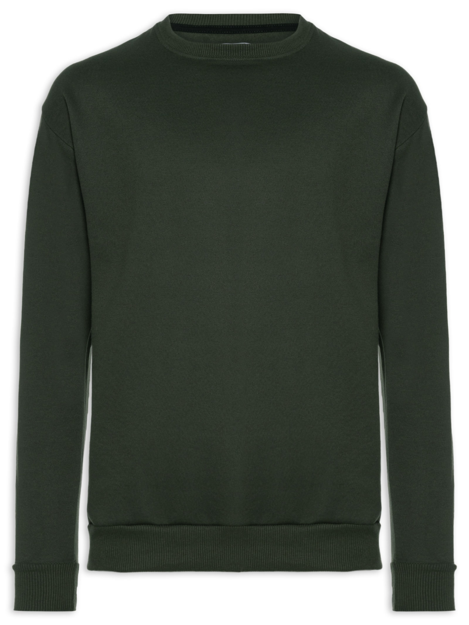 Casaco Masculino Moletom Gola Careca Verde Basiq Men