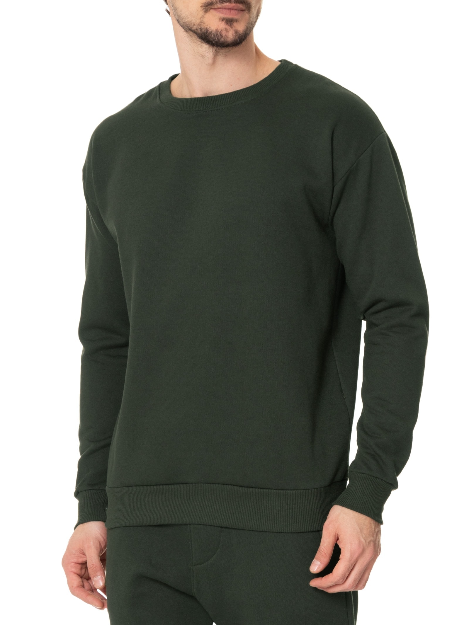 Casaco Masculino Moletom Gola Careca Verde Basiq Men