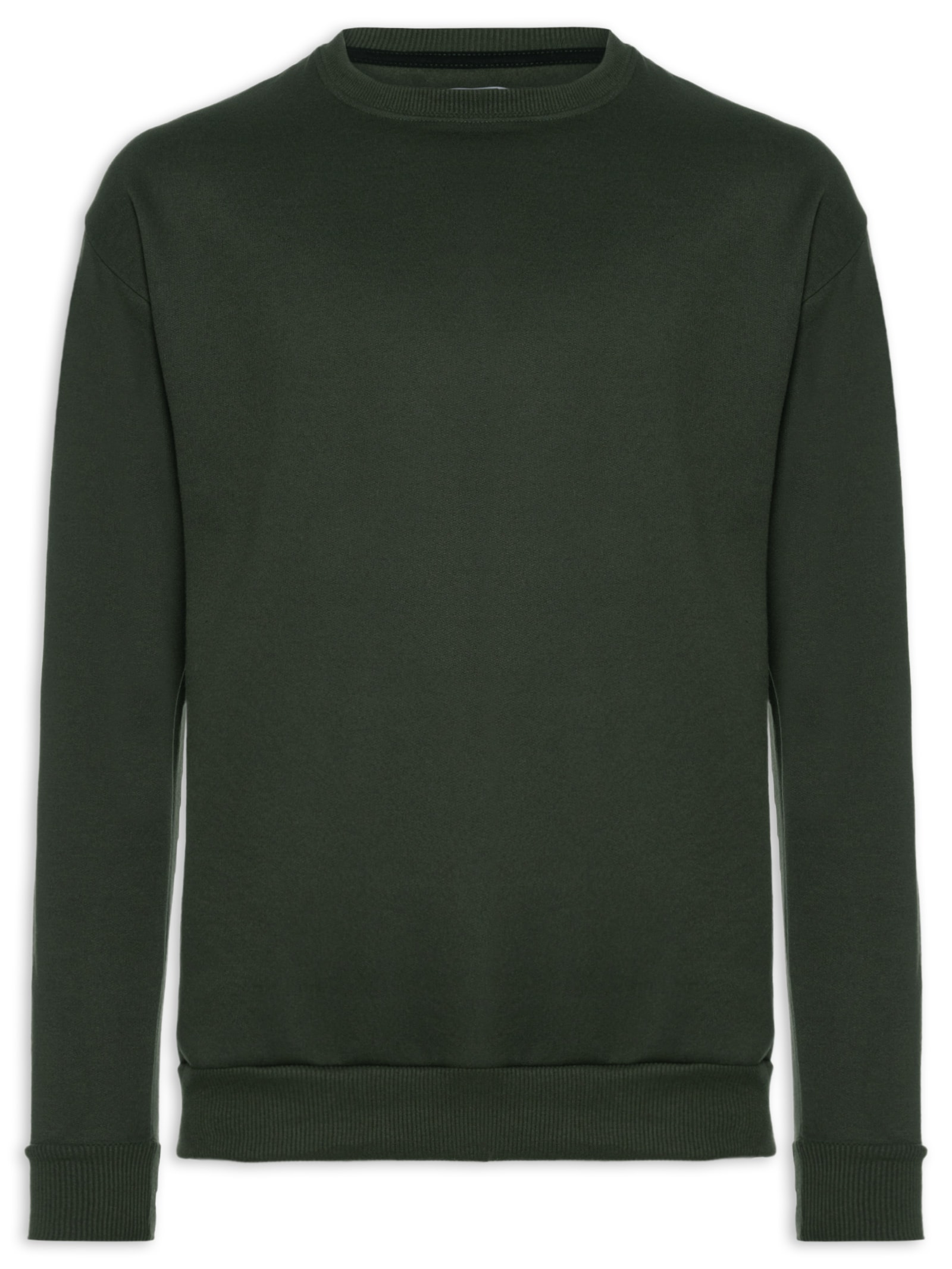 Casaco Masculino Moletom Gola Careca Verde Basiq Men