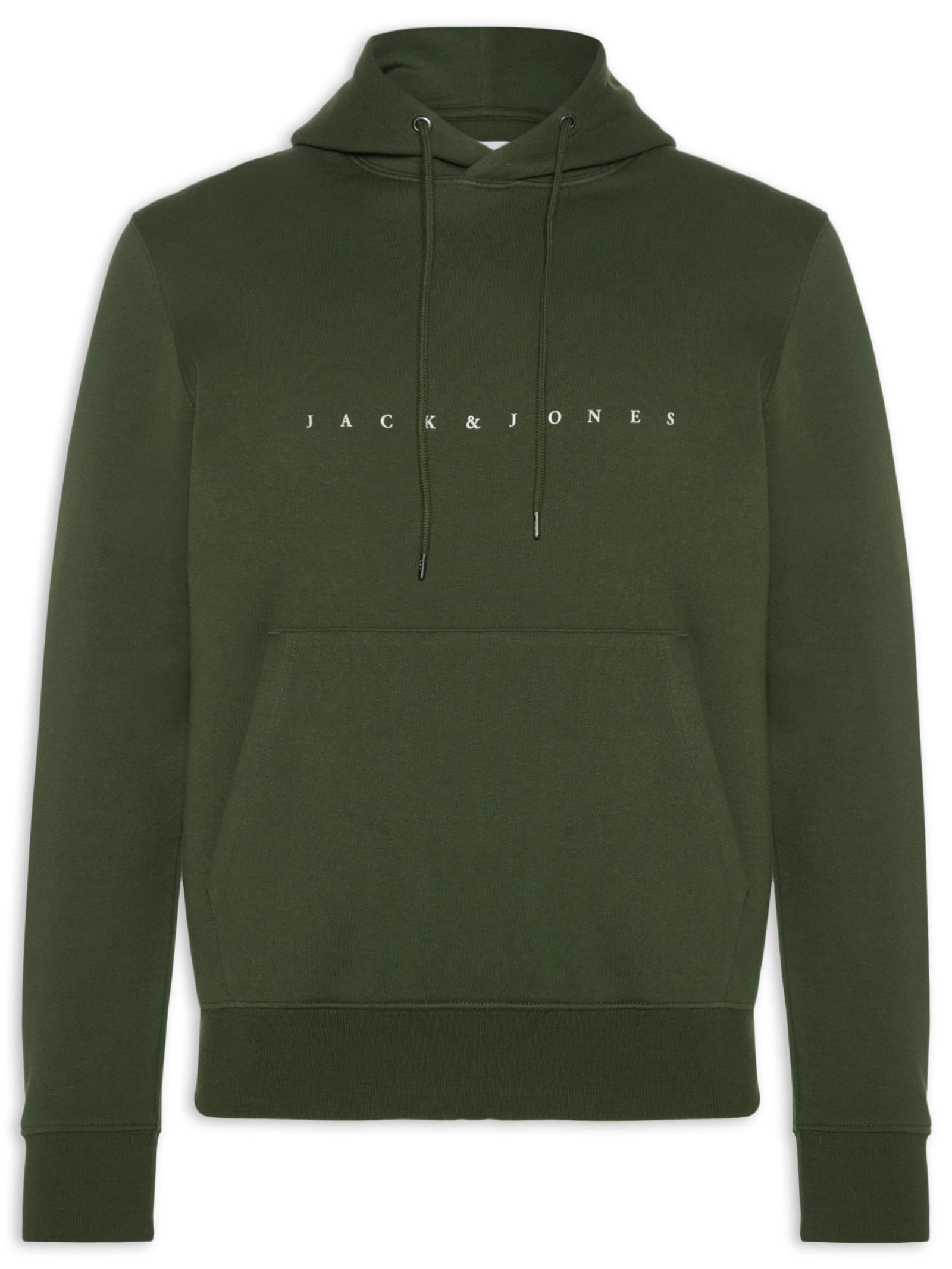 Casaco Masculino Moletom Logo Com Capuz Verde Jack & Jones