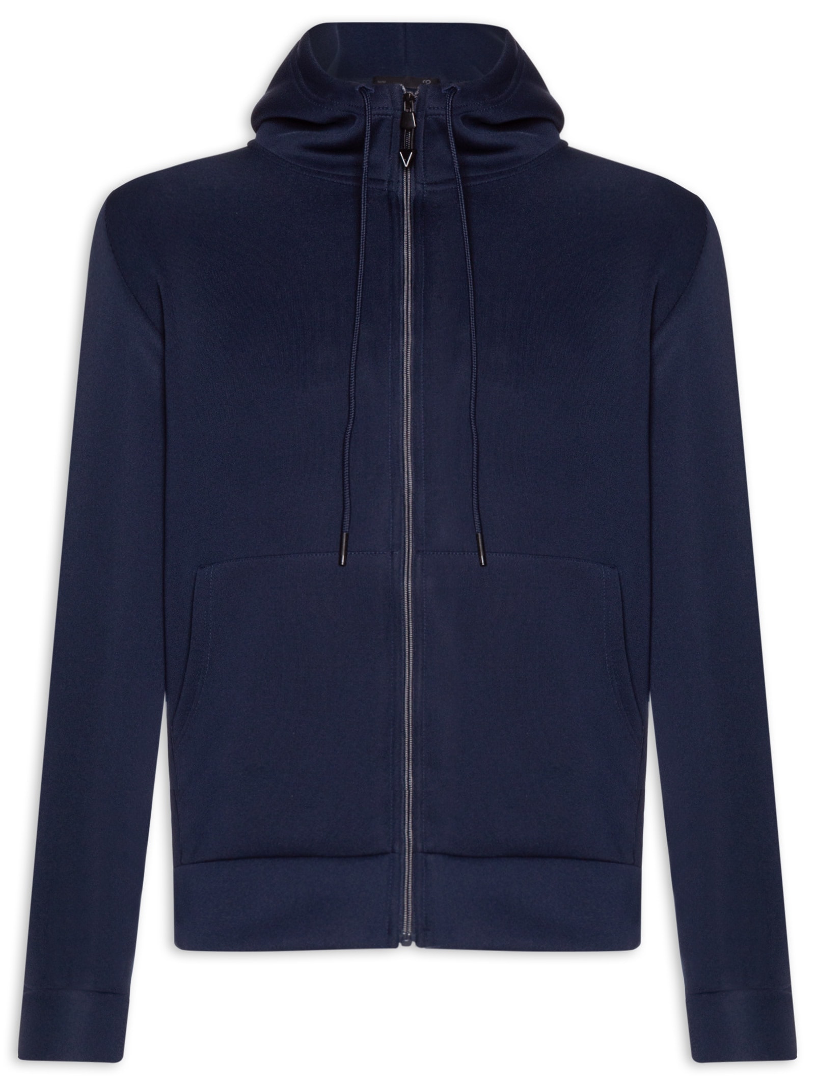 Casaco Masculino Moletom Neoprene Com Zíper e Gorro Azul '2 Essential