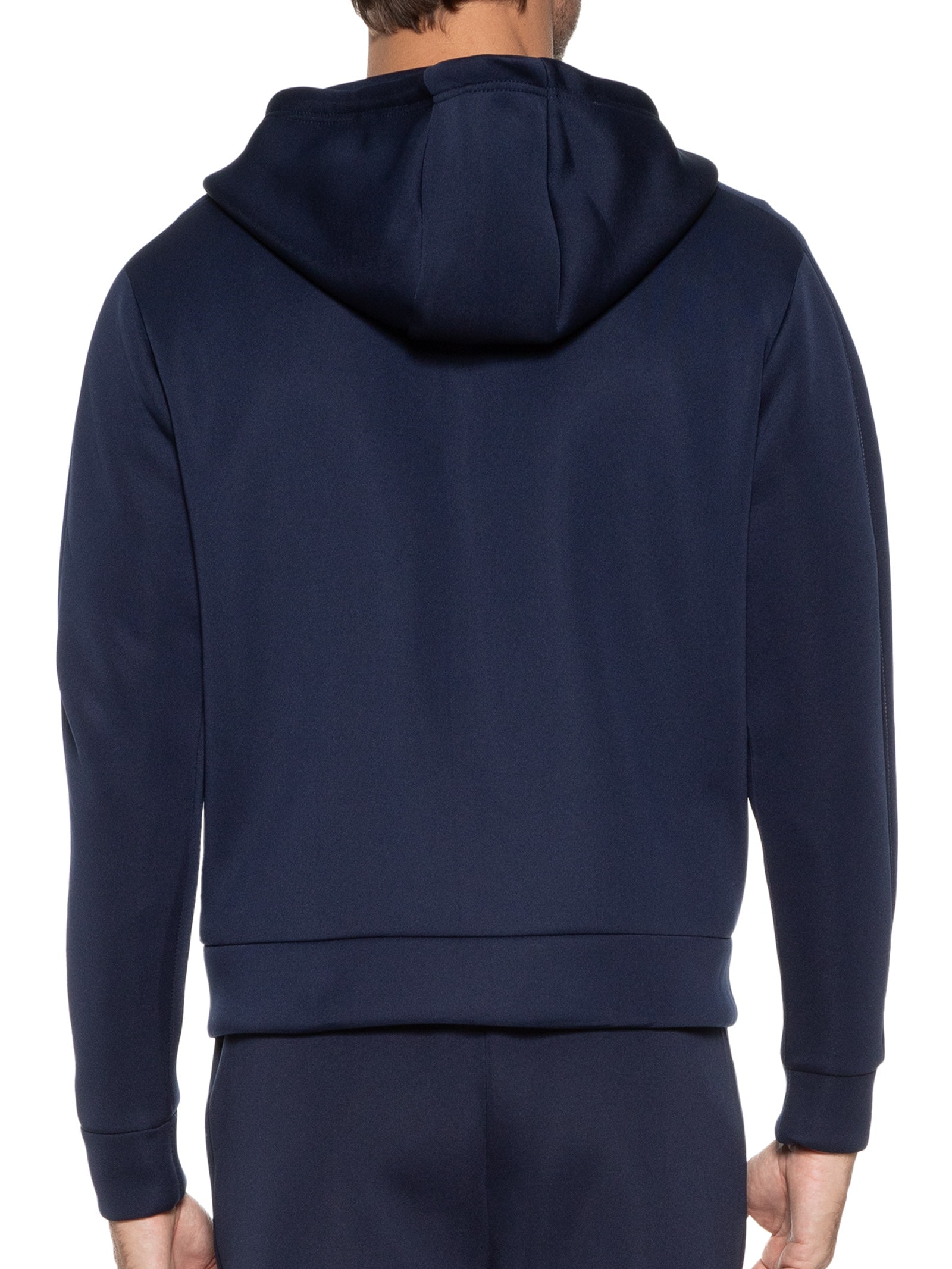 Casaco Masculino Moletom Neoprene Com Zíper e Gorro Azul '2 Essential