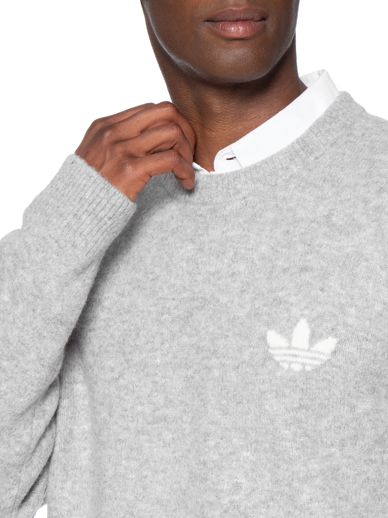 Casaco Masculino Moletom Trefoil Ess Cinza Adidas Originals