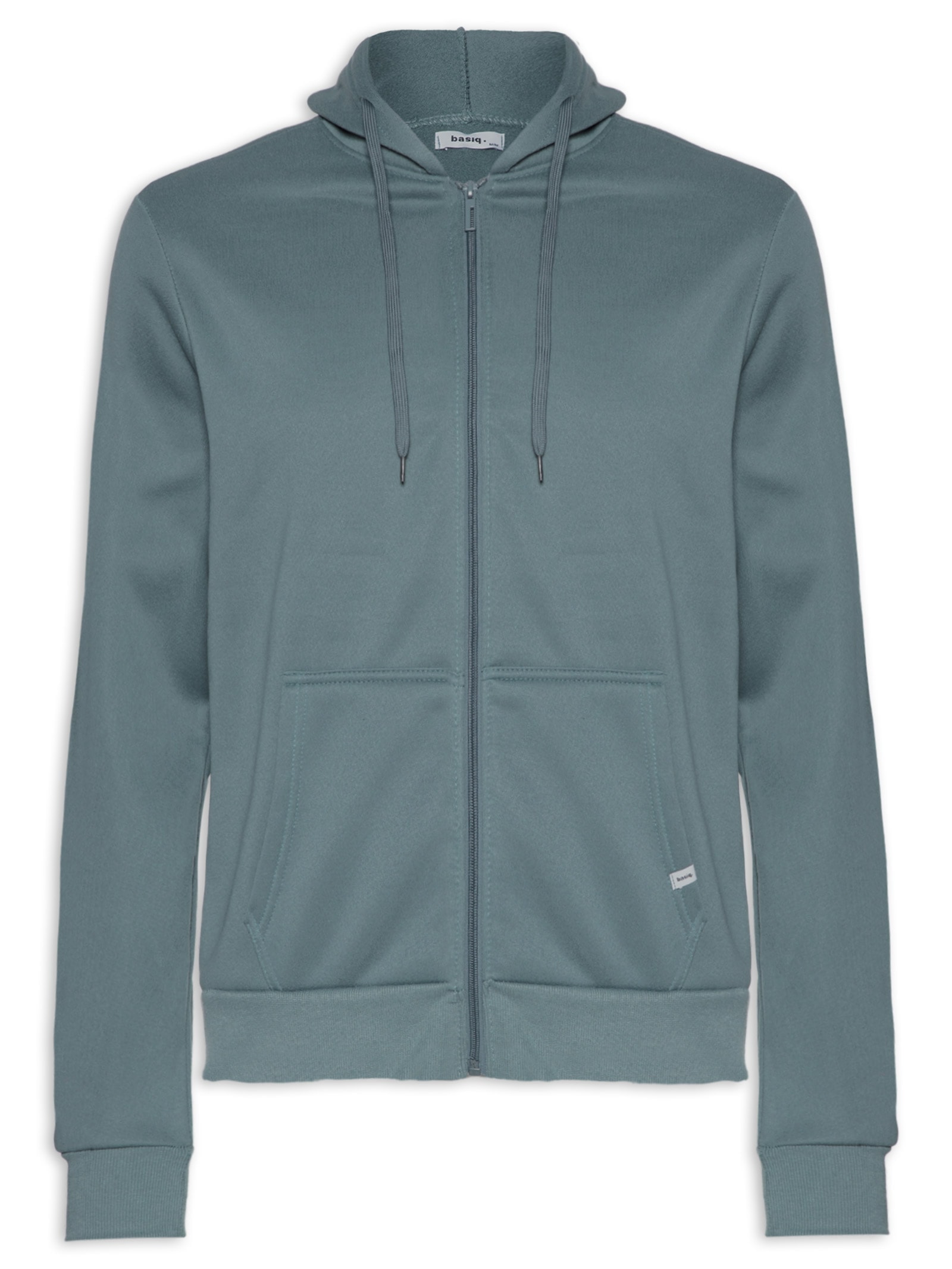 Casaco Masculino Moletom Zíper Com Gorro Azul Basiq Men