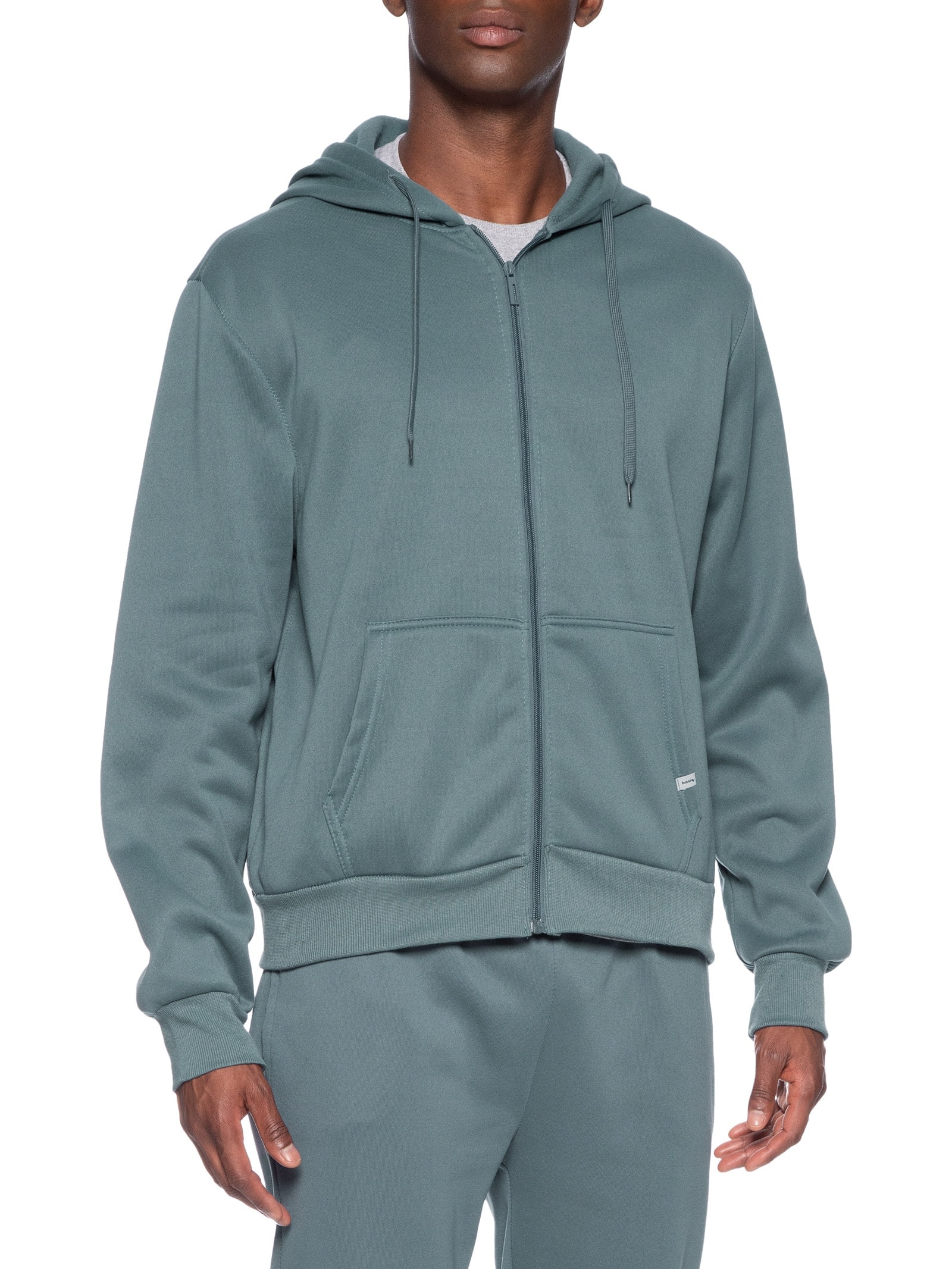 Casaco Masculino Moletom Zíper Com Gorro Azul Basiq Men