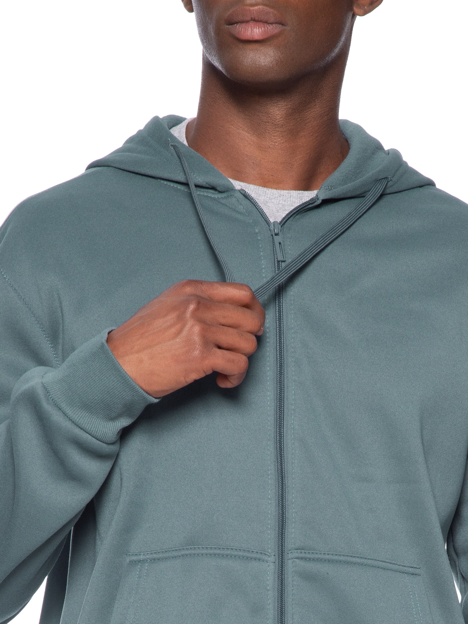 Casaco Masculino Moletom Zíper Com Gorro Azul Basiq Men