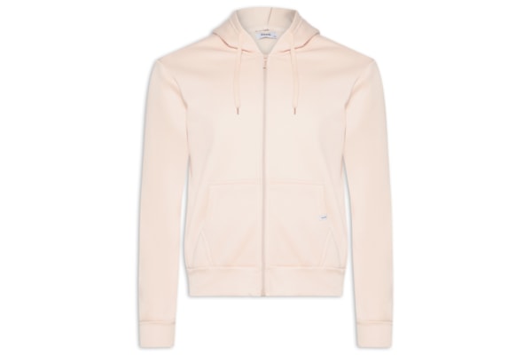 Casaco Masculino Moletom Zíper Com Gorro - Bege