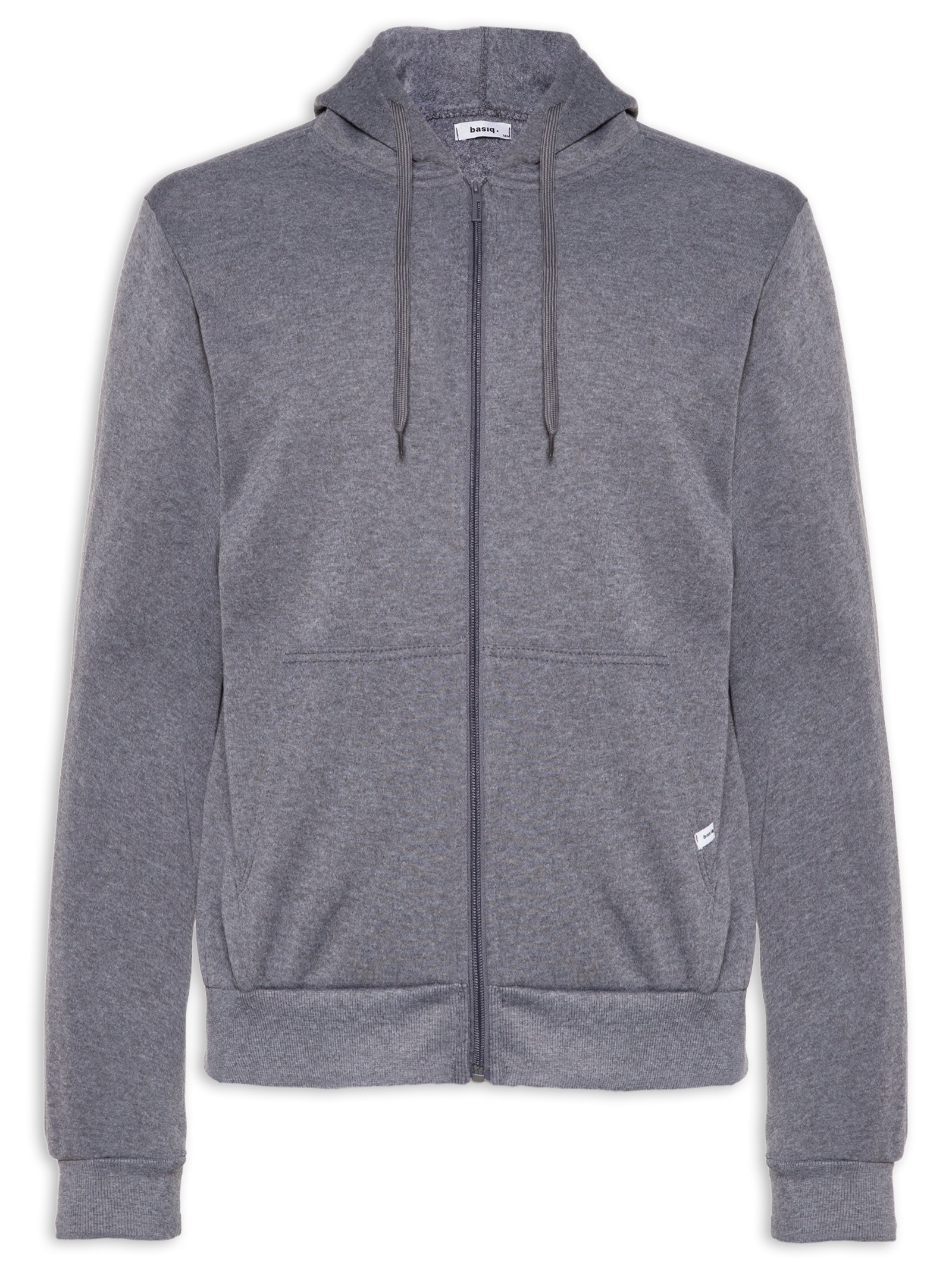 Casaco Masculino Moletom Zíper Com Gorro Cinza Basiq Men
