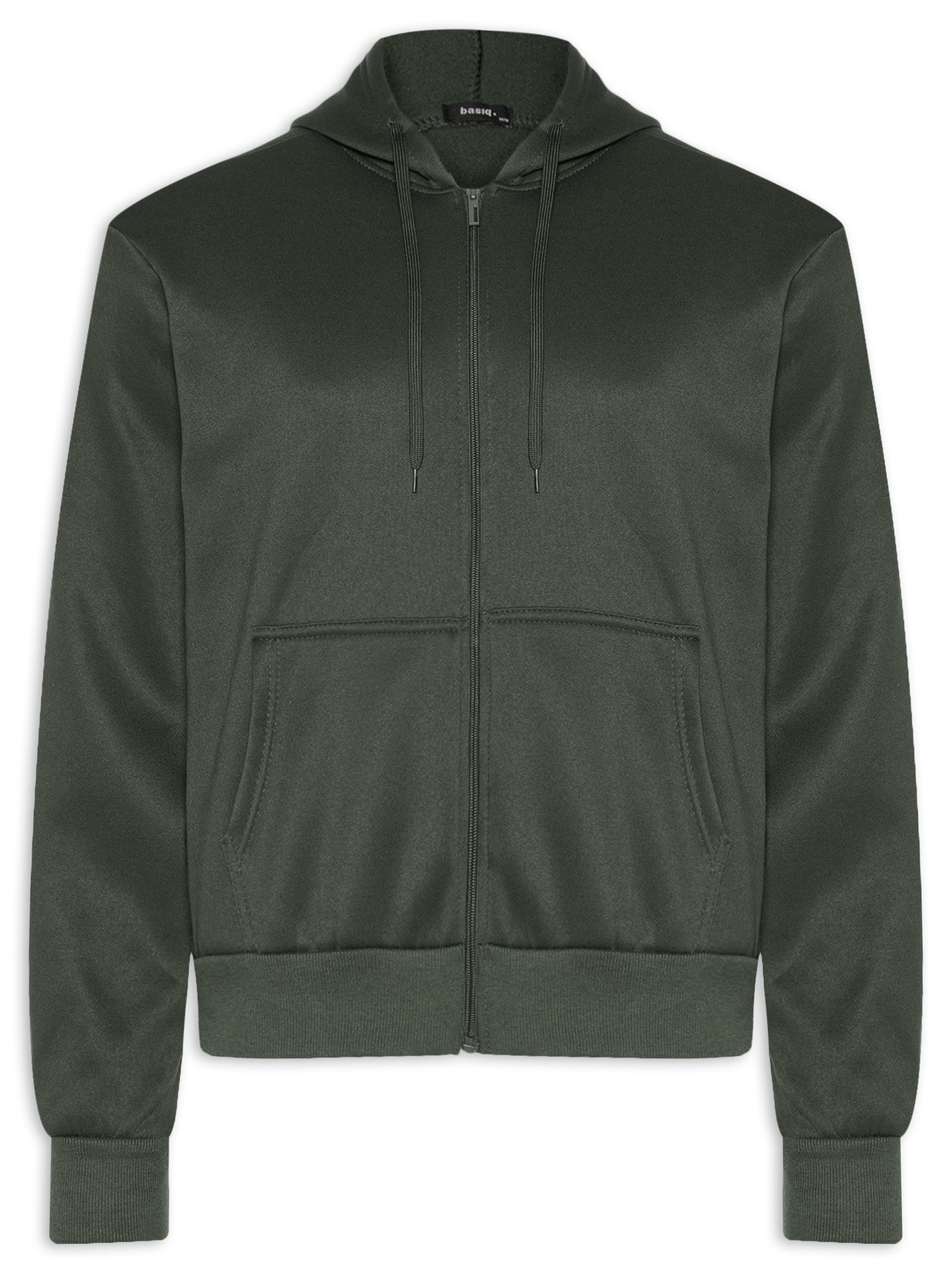 Casaco Masculino Moletom Zíper Com Gorro Verde Basiq Men