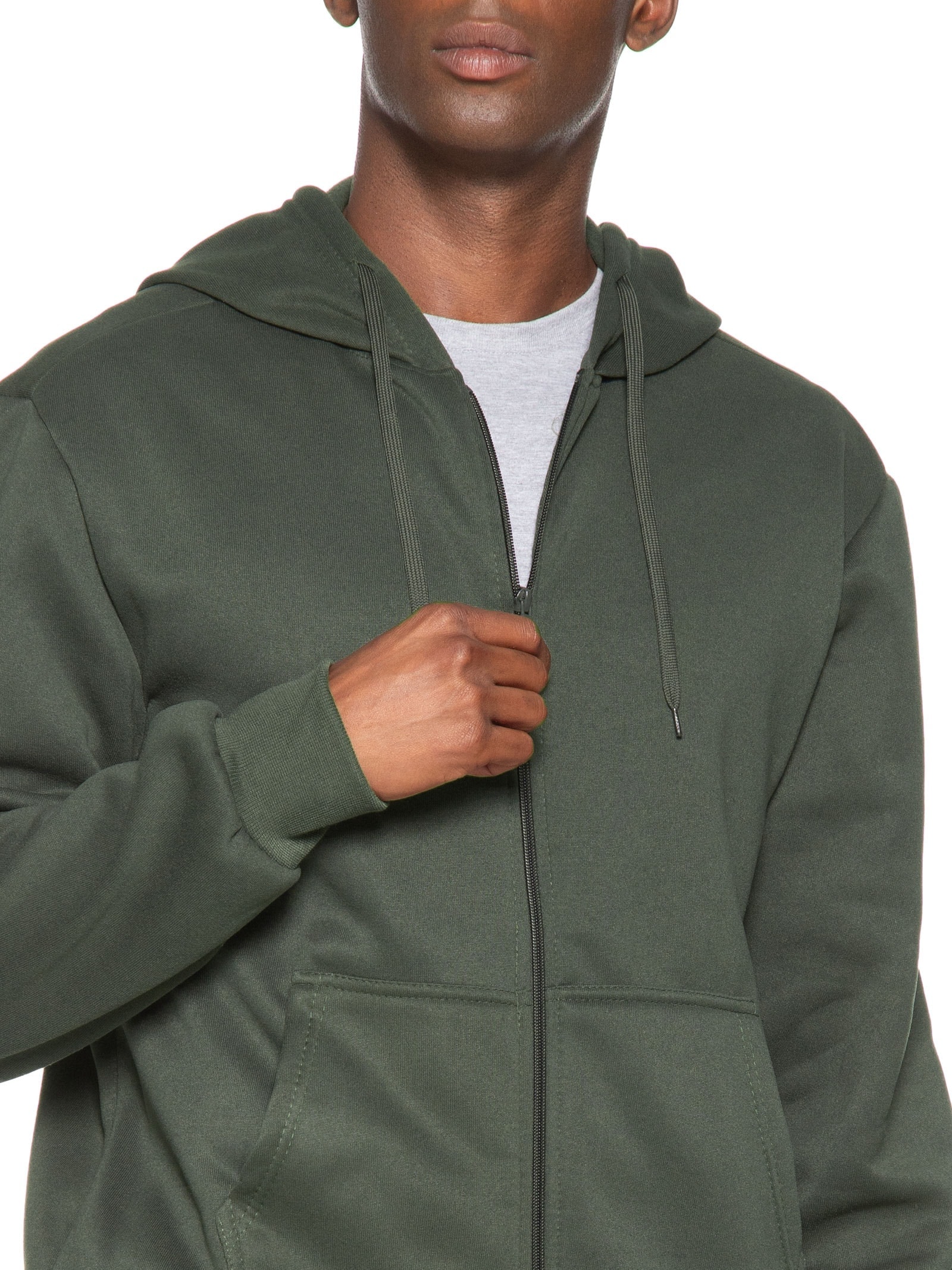 Casaco Masculino Moletom Zíper Com Gorro Verde Basiq Men