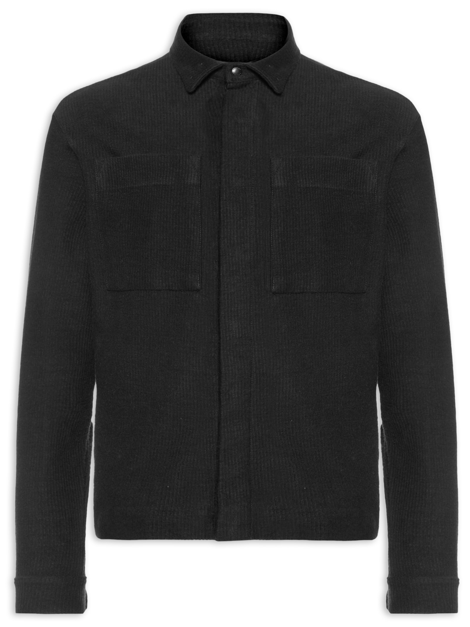 Osklen - Casaco Masculino Overshirt Veludo Cotelê - Preto