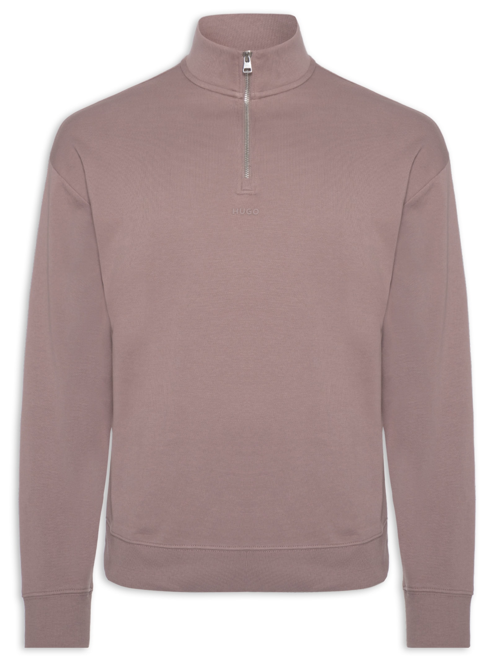 Casaco Masculino Relaxed Fit Zip-Neck Cotton Durty Marrom Hugo