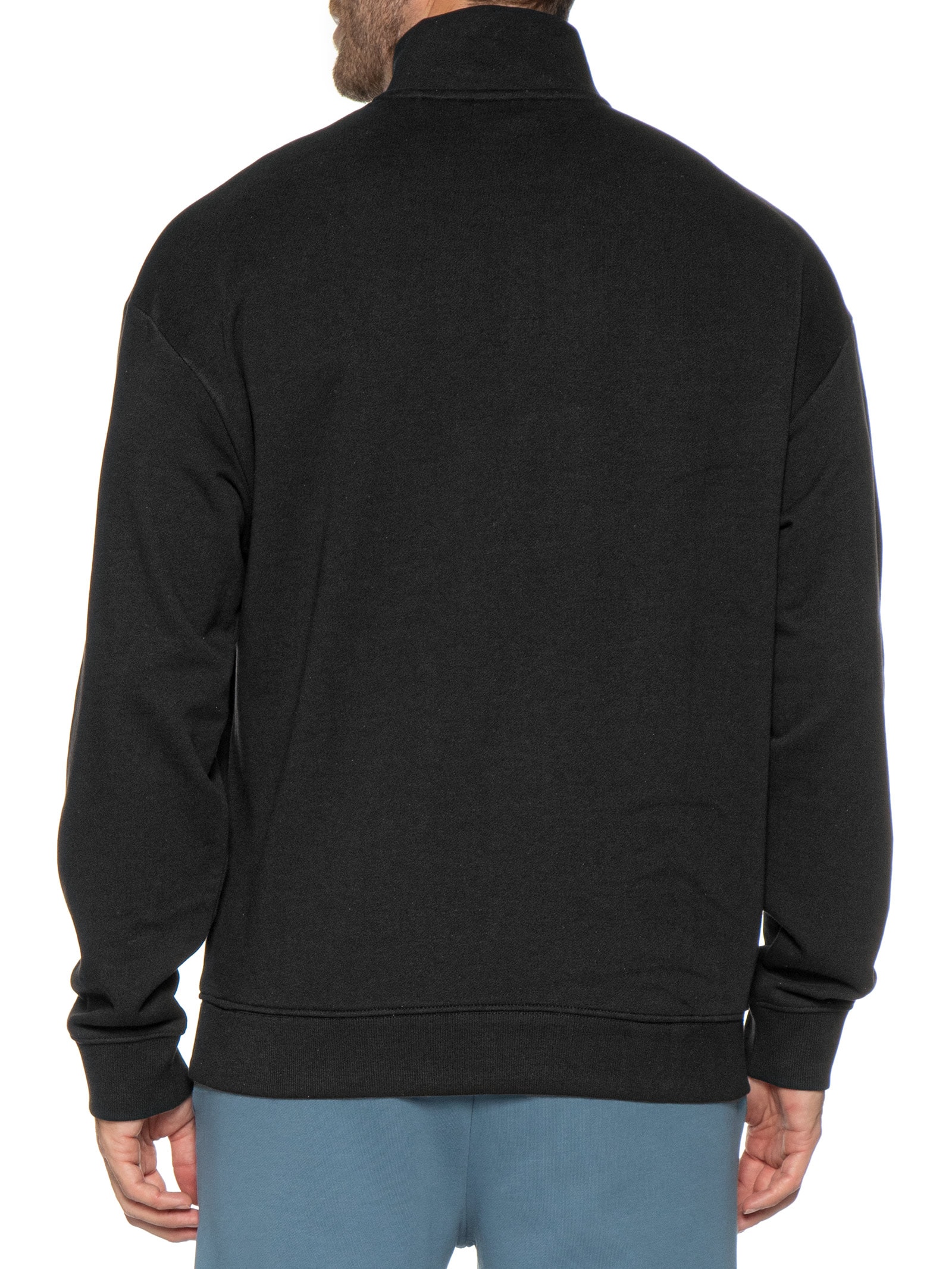 Casaco Masculino Relaxed Fit Zip-Neck Cotton Preto Hugo