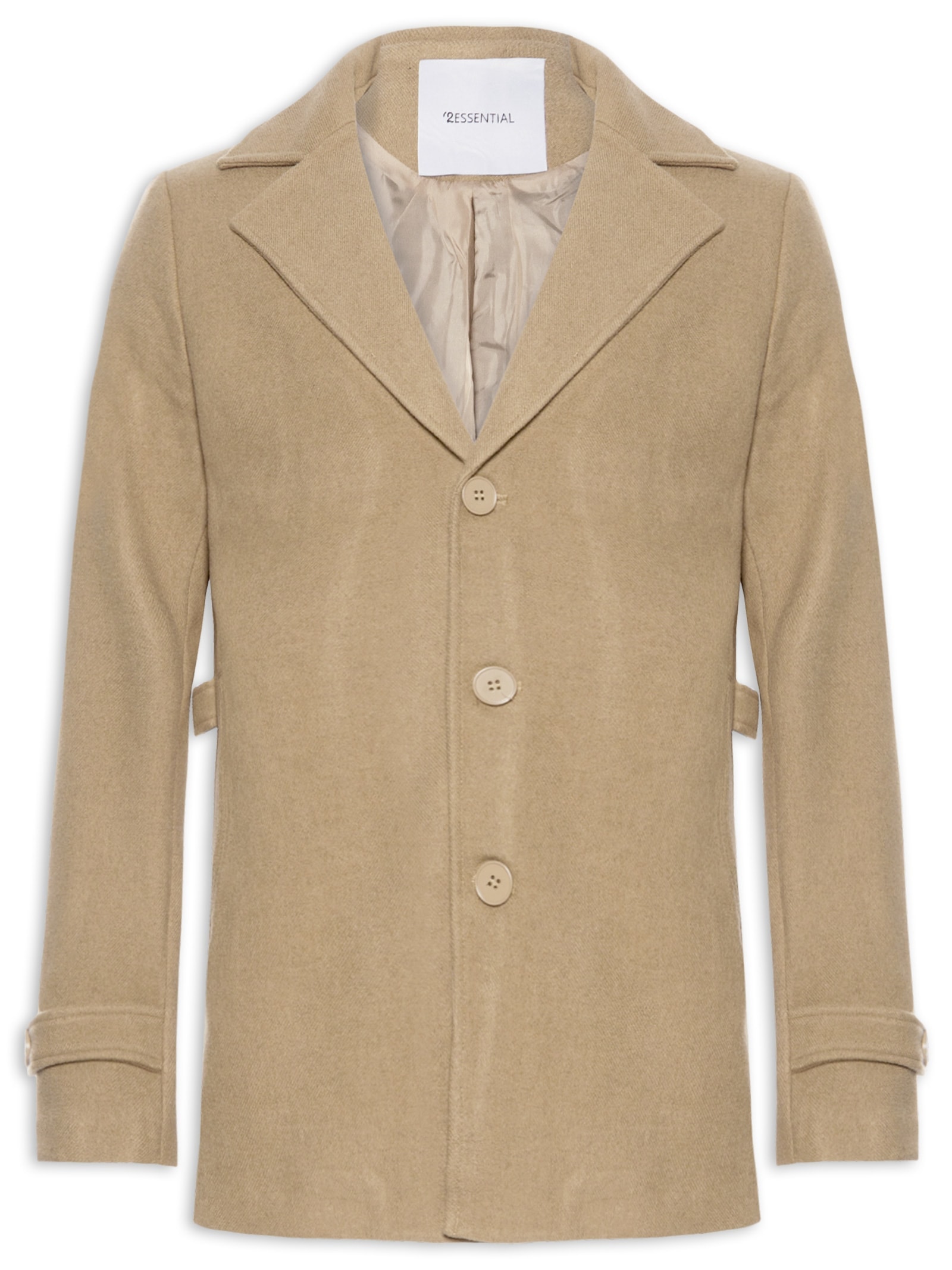 Casaco Masculino Sobretudo Clássico Bege '2 Essential