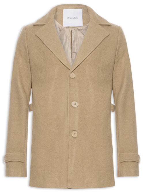 Casaco Masculino Sobretudo Clássico – Bege