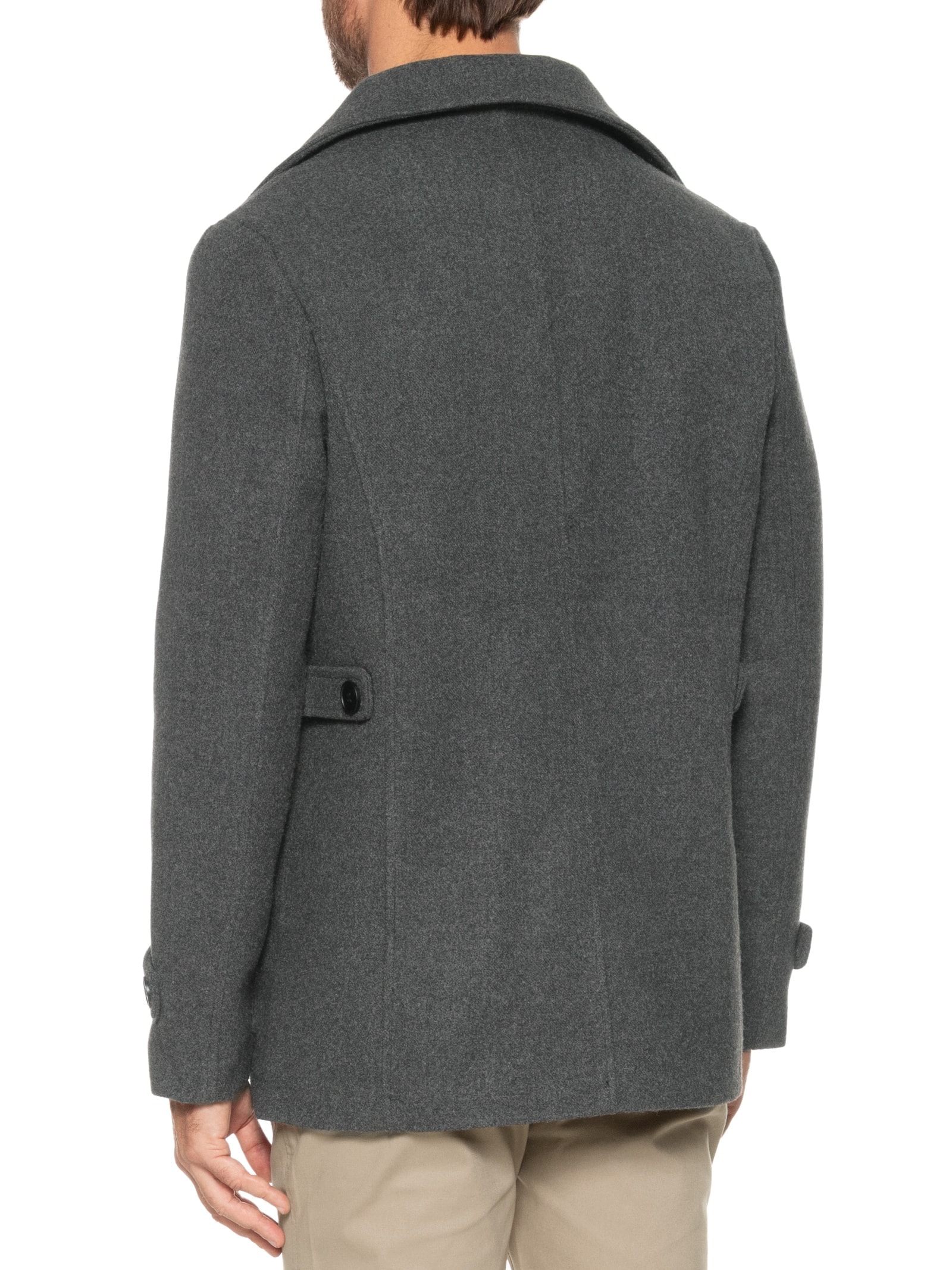 Casaco Masculino Sobretudo Clássico Cinza '2 Essential