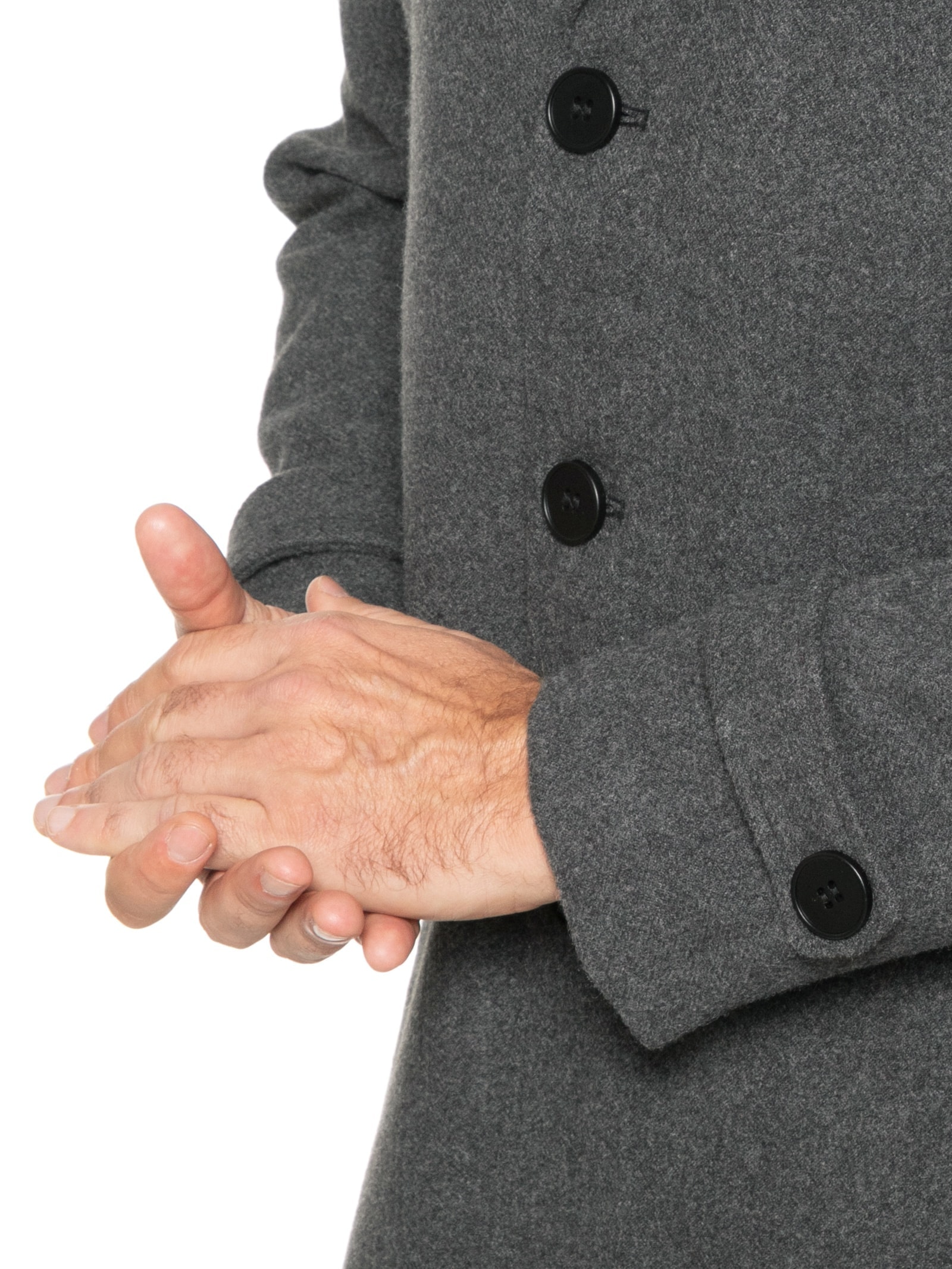 Casaco Masculino Sobretudo Clássico Cinza '2 Essential