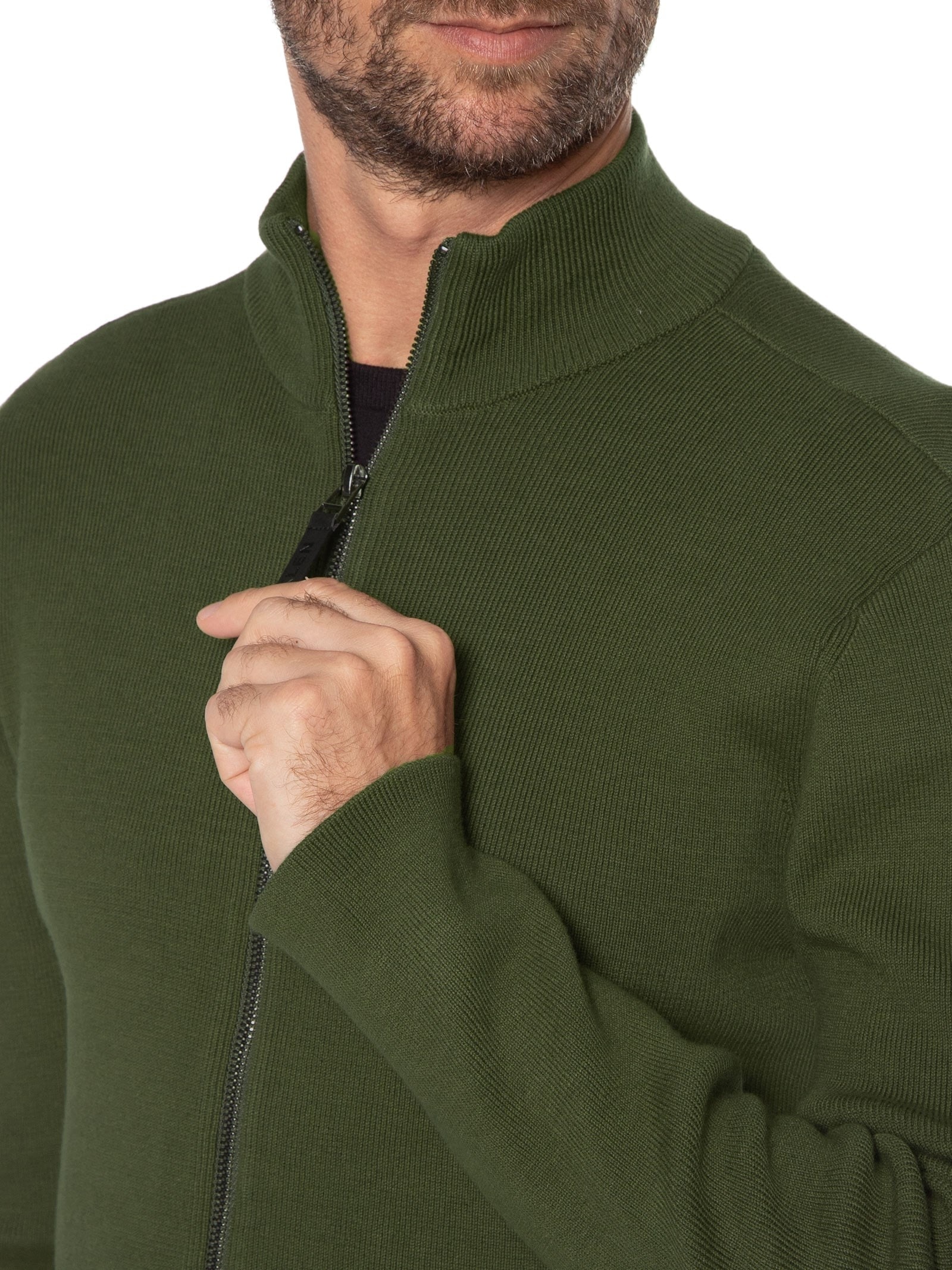 Casaco Masculino Swater Tricot Zipped Cotton Verde Osklen