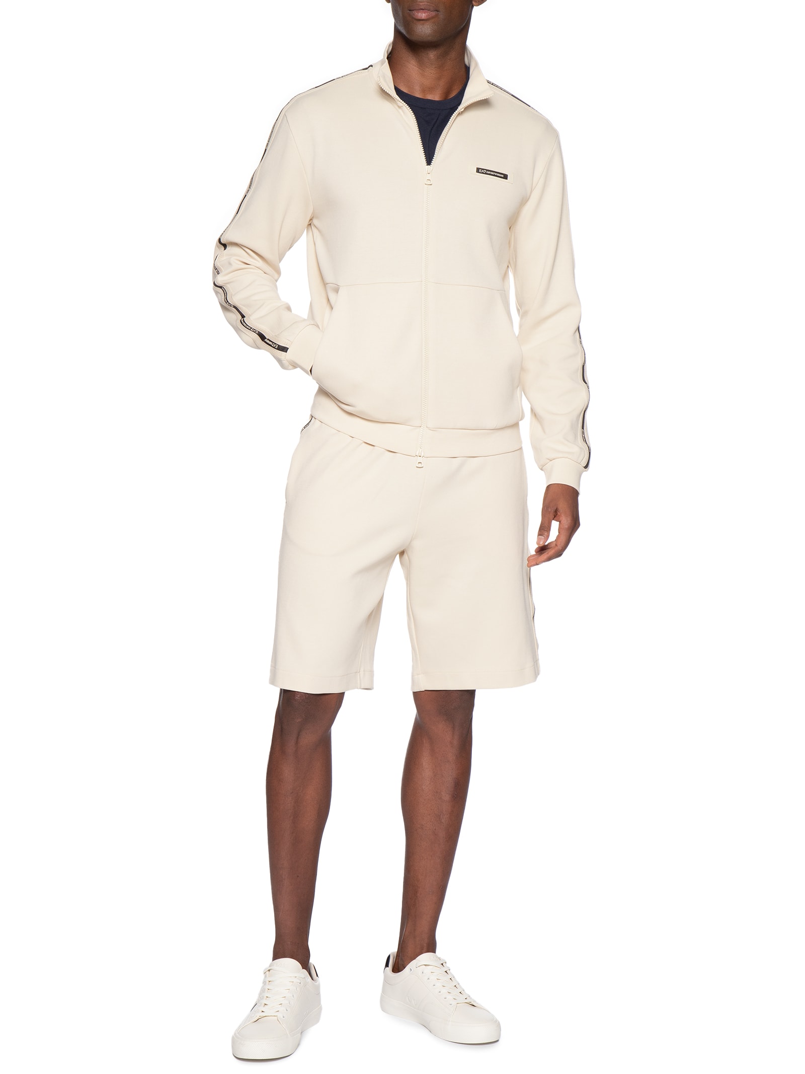 Casaco Masculino Train Logo Tape Bege Ea7 Emporio Armani