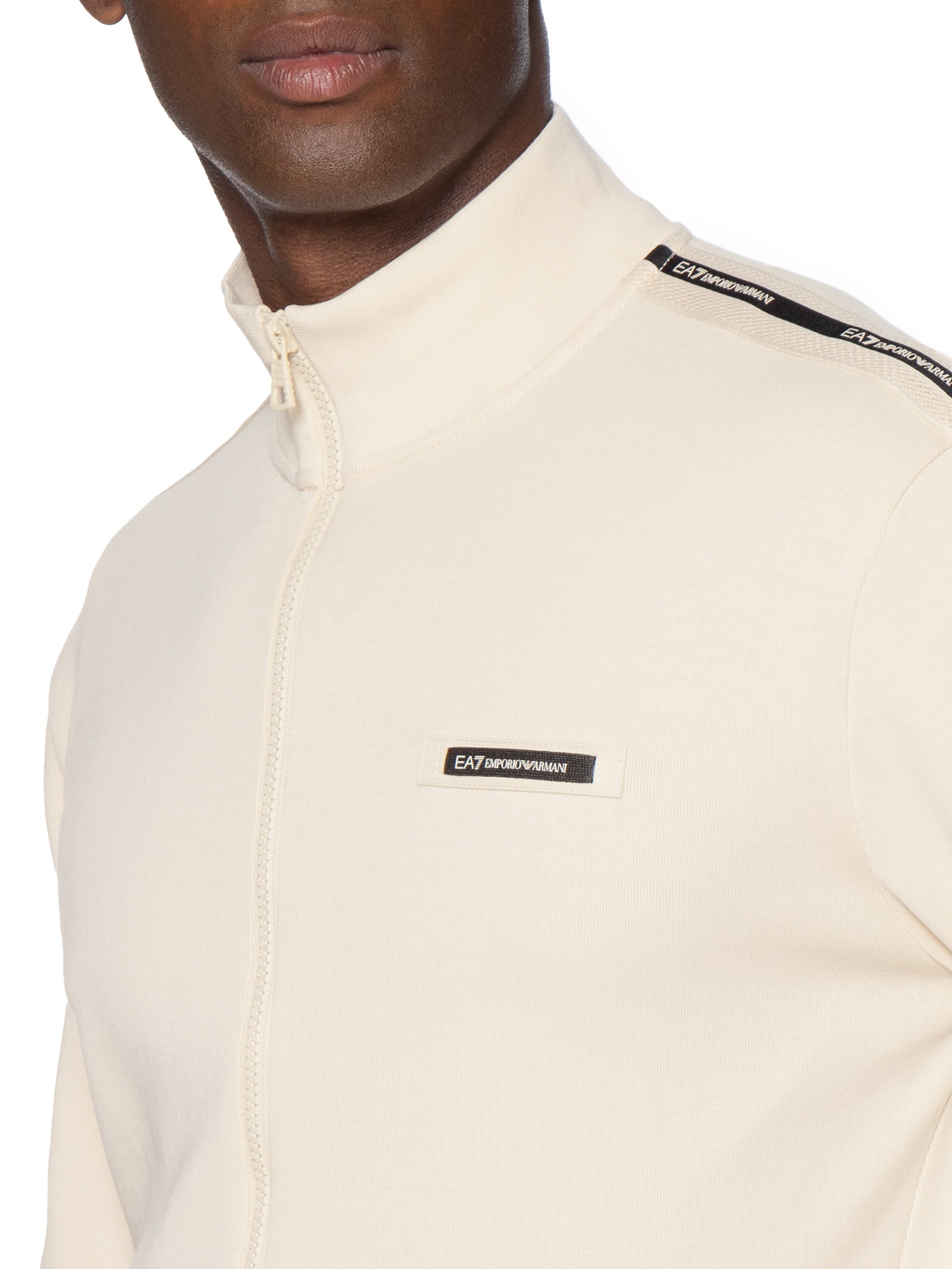 Casaco Masculino Train Logo Tape Bege Ea7 Emporio Armani