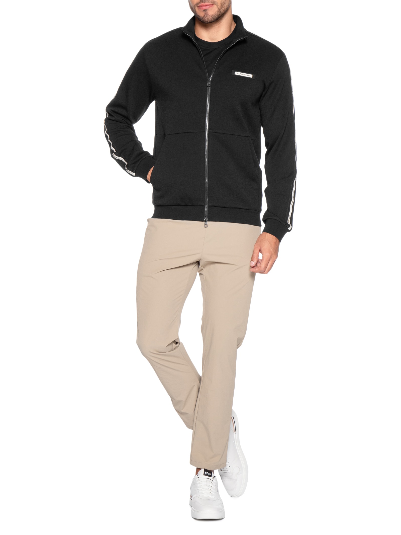 Casaco Masculino Train Logo Tape Preto Ea7 Emporio Armani