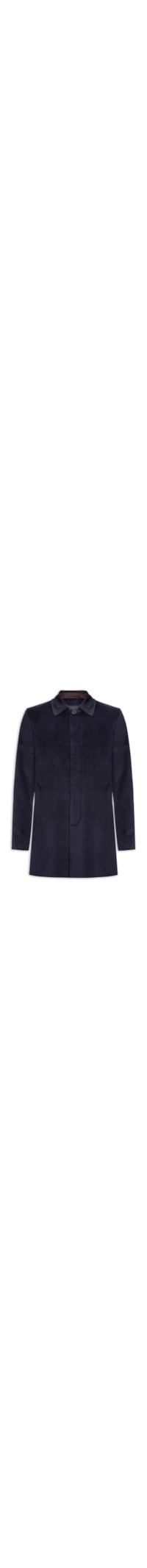 Casaco Masculino Trench Coat Blend De Lã - Azul