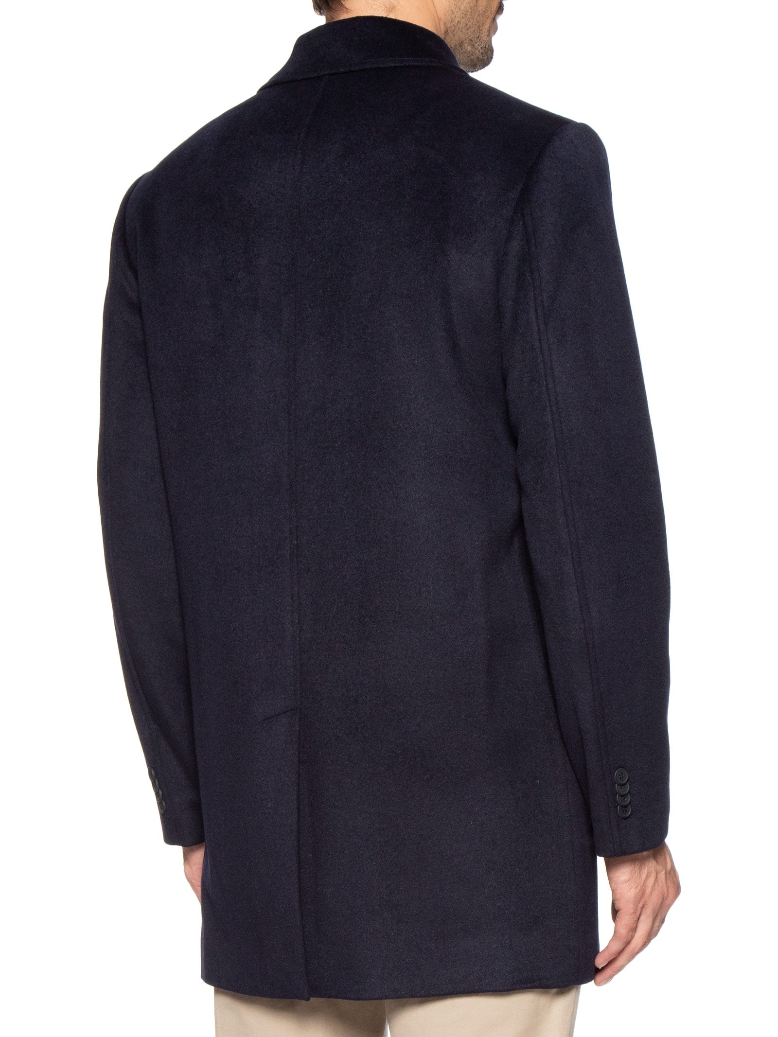 Casaco Masculino Trench Coat Blend De Lã Azul Aramis