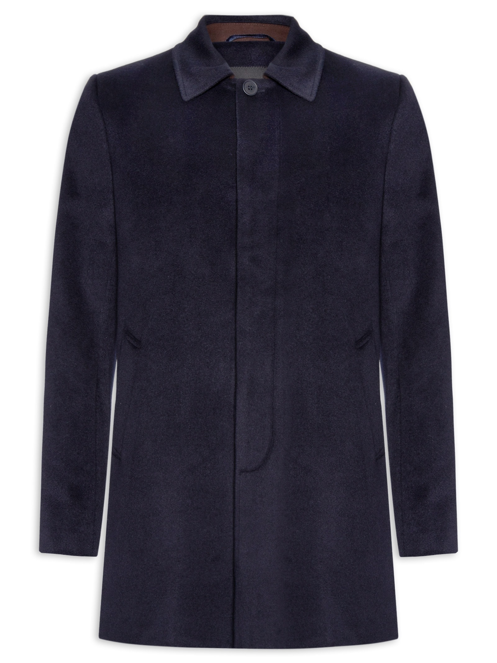 Casaco Masculino Trench Coat Blend De Lã Azul Aramis