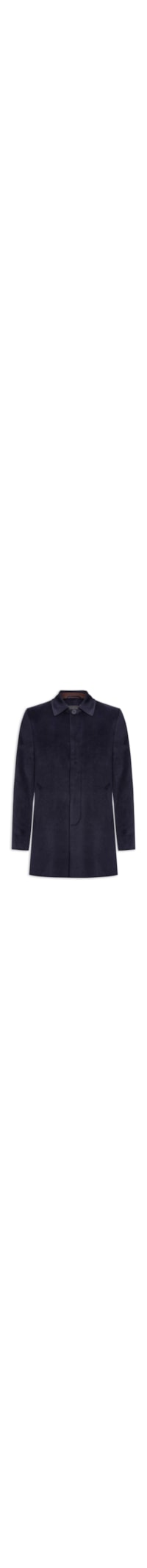 Casaco Masculino Trench Coat Blend De Lã - Azul