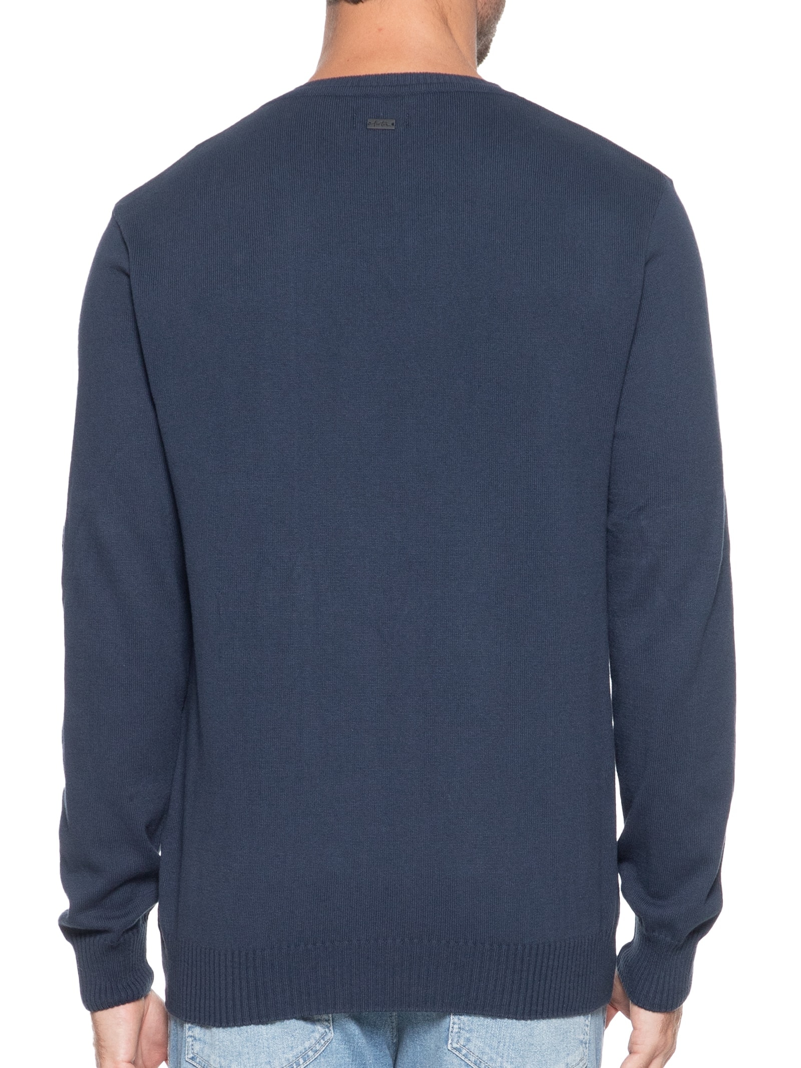 Casaco Masculino Tricot Básico Azul Foxton