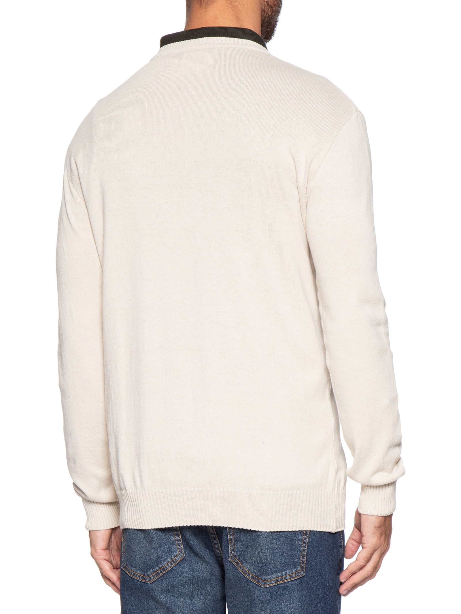 Casaco Masculino Tricot Básico Bege Foxton