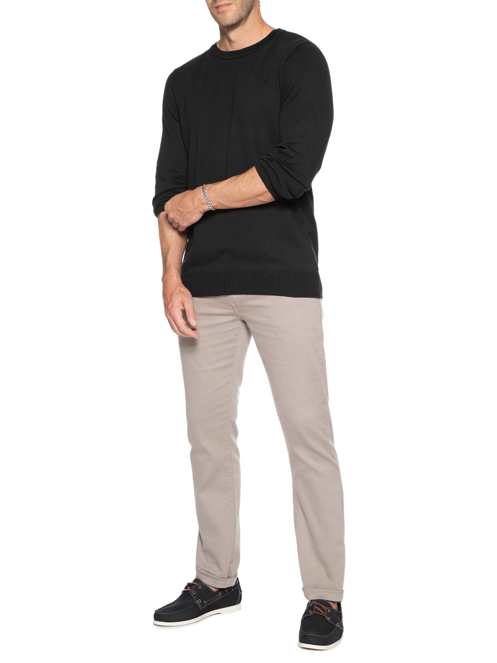 Casaco Masculino Tricot Básico Preto Foxton