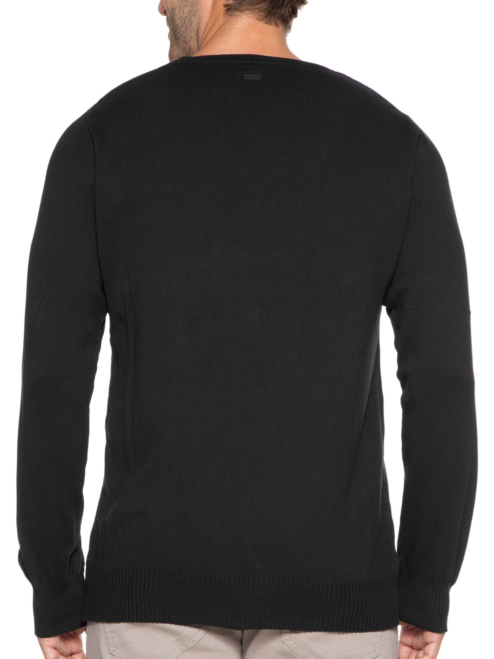 Casaco Masculino Tricot Básico Preto Foxton