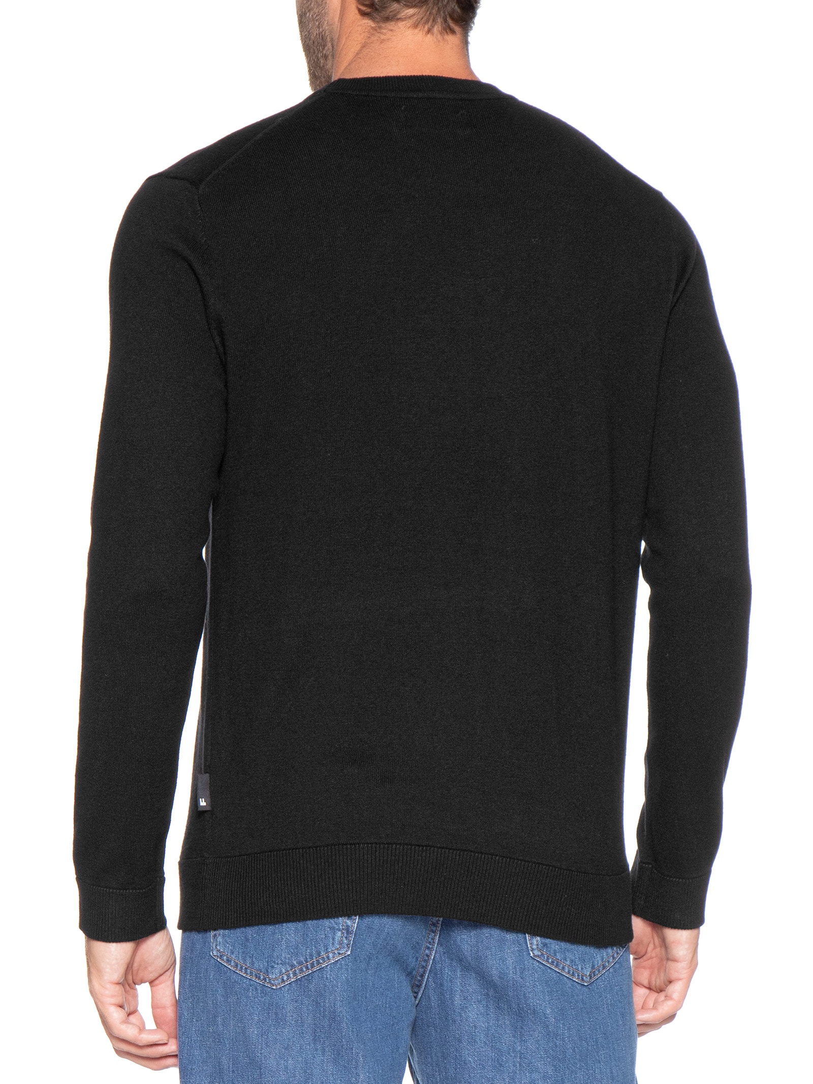 Casaco Masculino Tricot Cotton Cashmere Preto Foxton