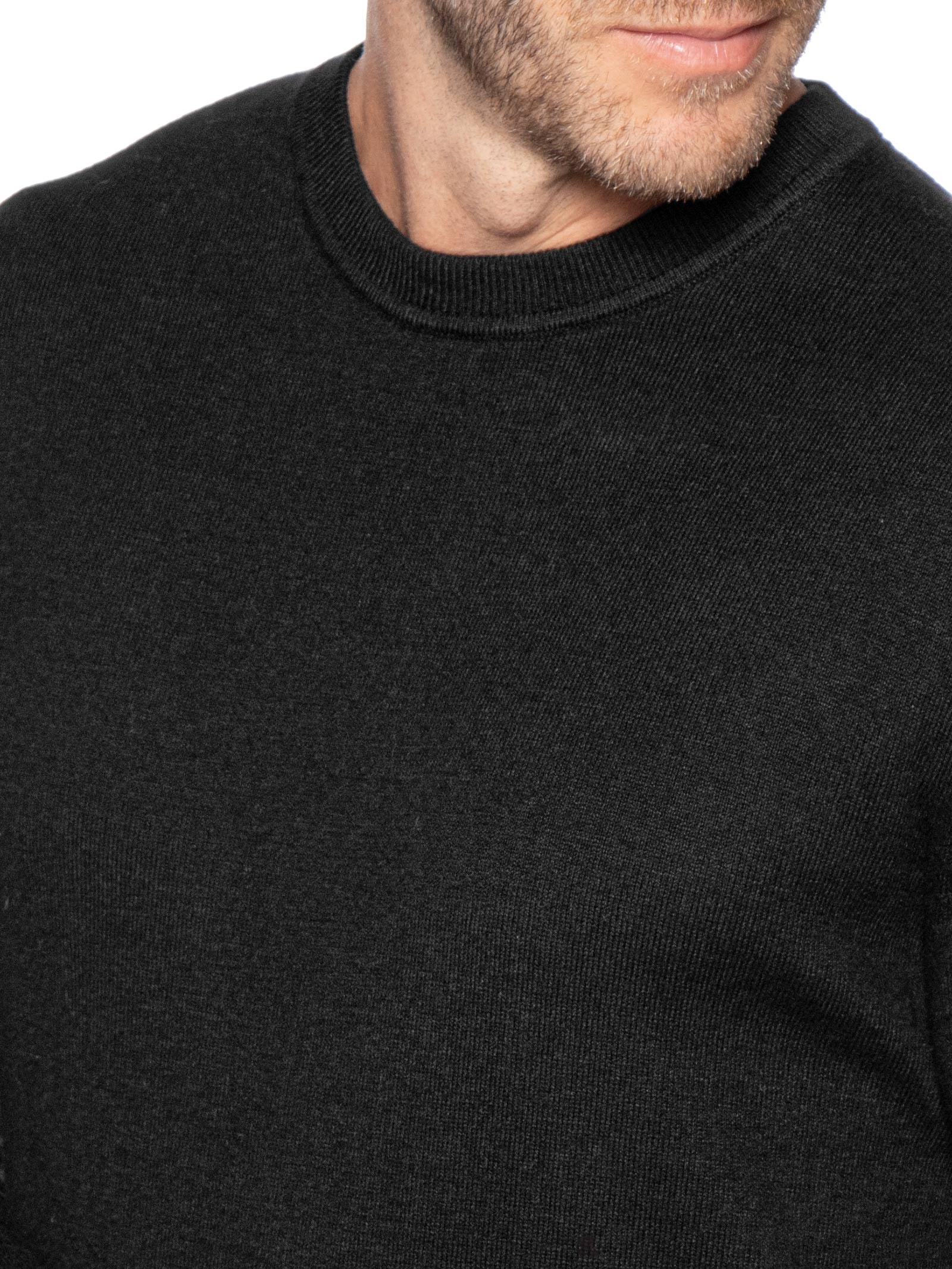 Casaco Masculino Tricot Cotton Cashmere Preto Foxton