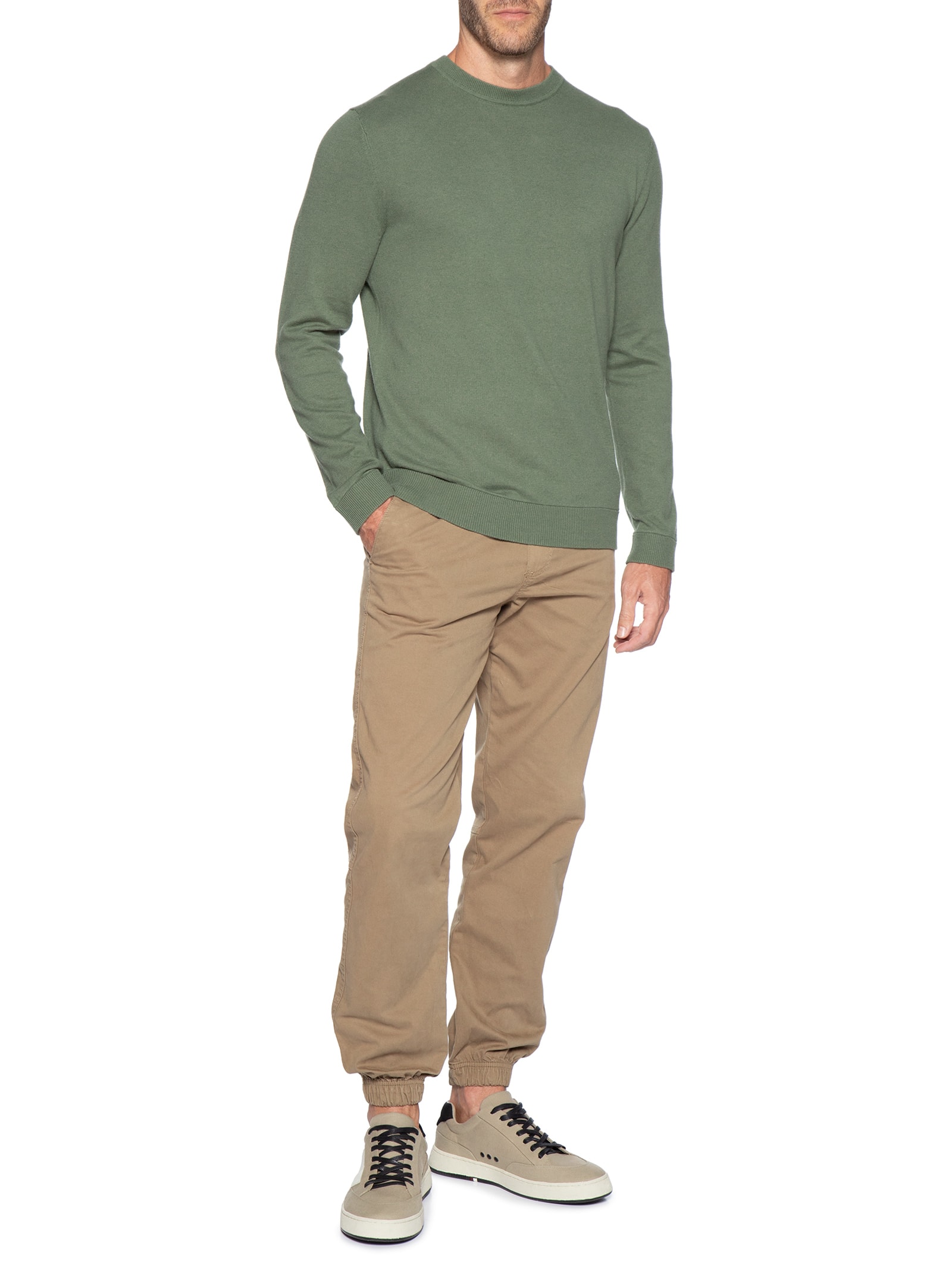 Casaco Masculino Tricot Cotton Cashmere Verde Foxton