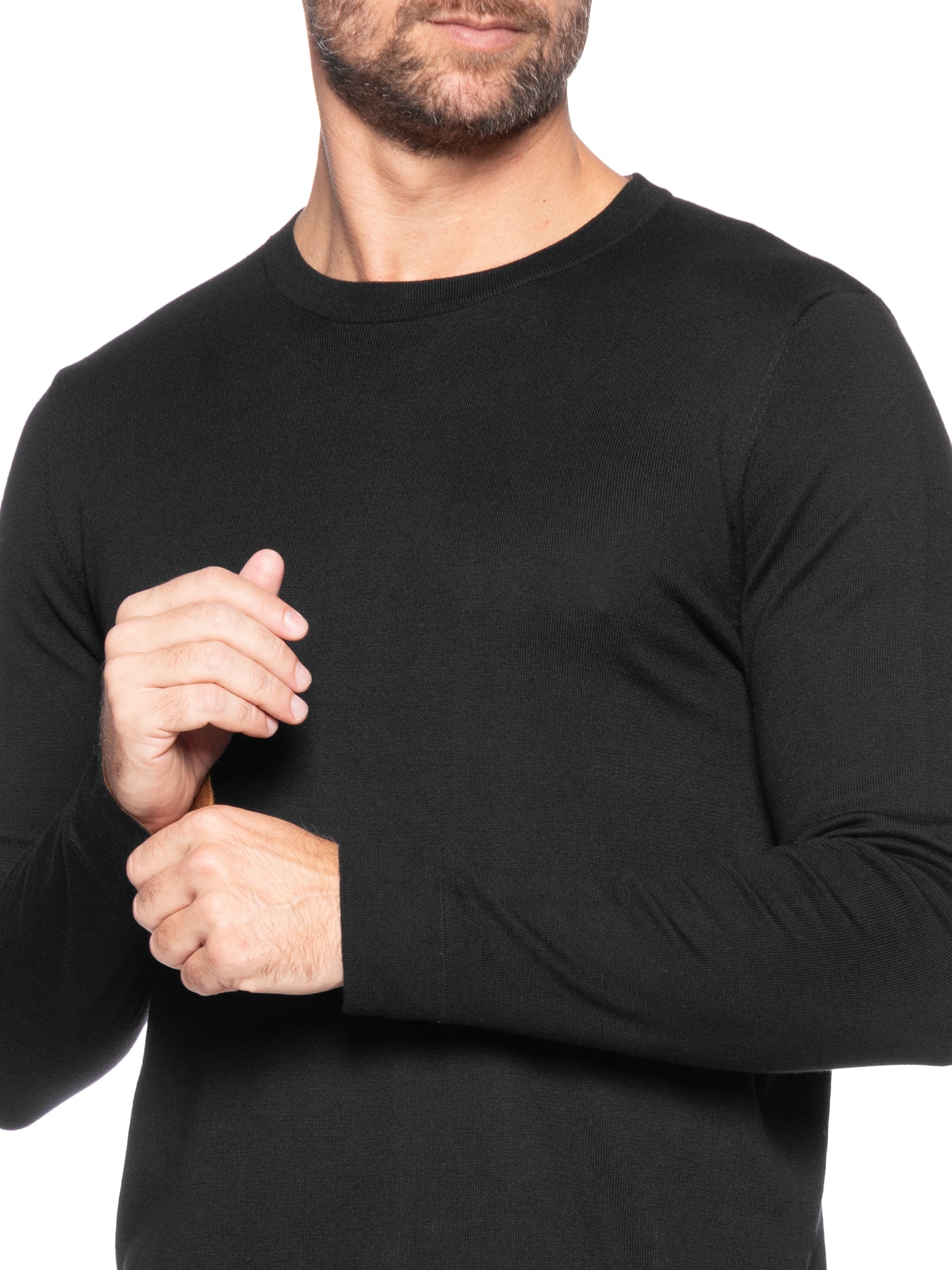 Casaco Masculino Tricot Dupla Face Preto Foxton